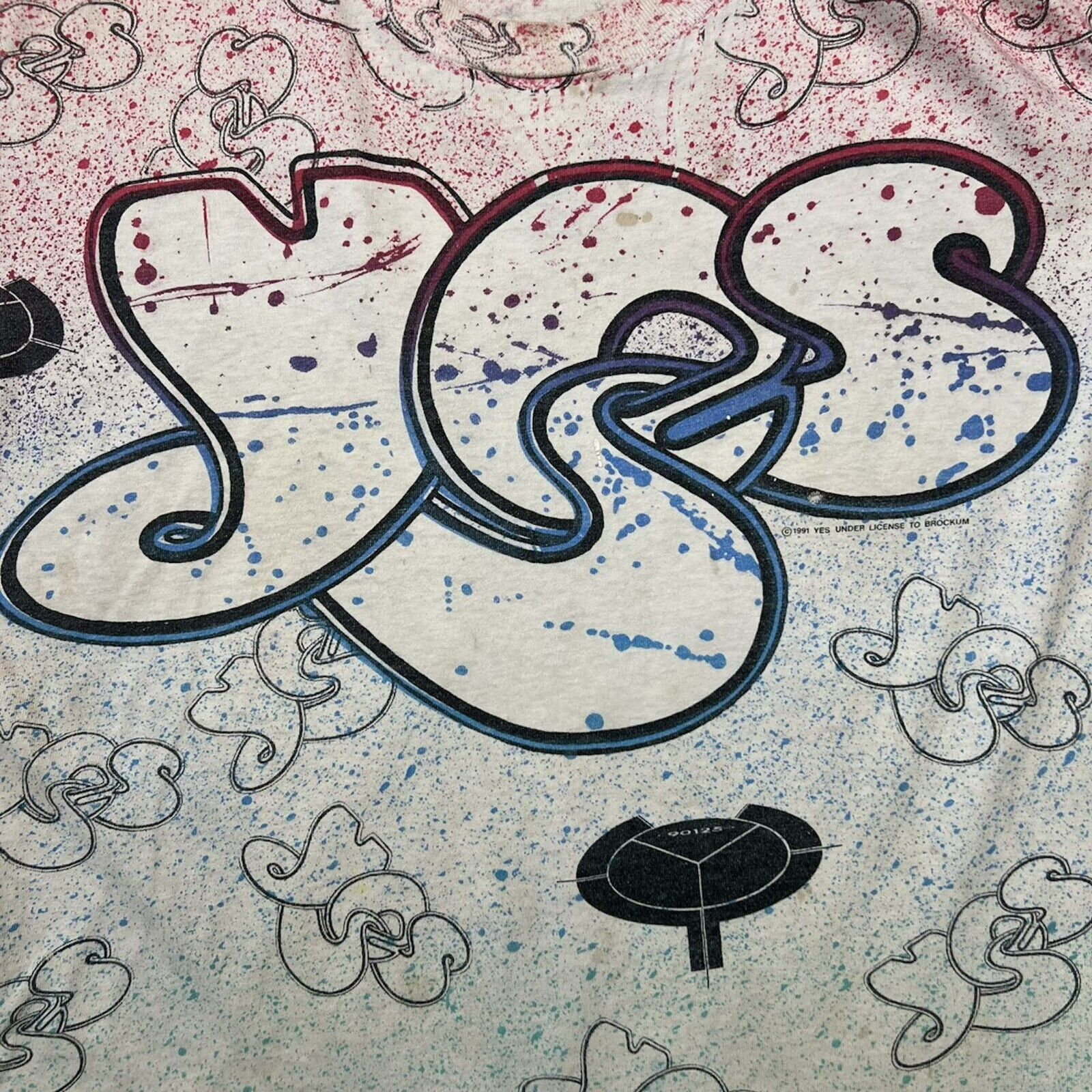 Band Tees Vintage 1991 Brockum Yes T Shirt AOP Rock Band Graphic Tee Size US L / EU 52-54 / 3 - 2 Thumbnail