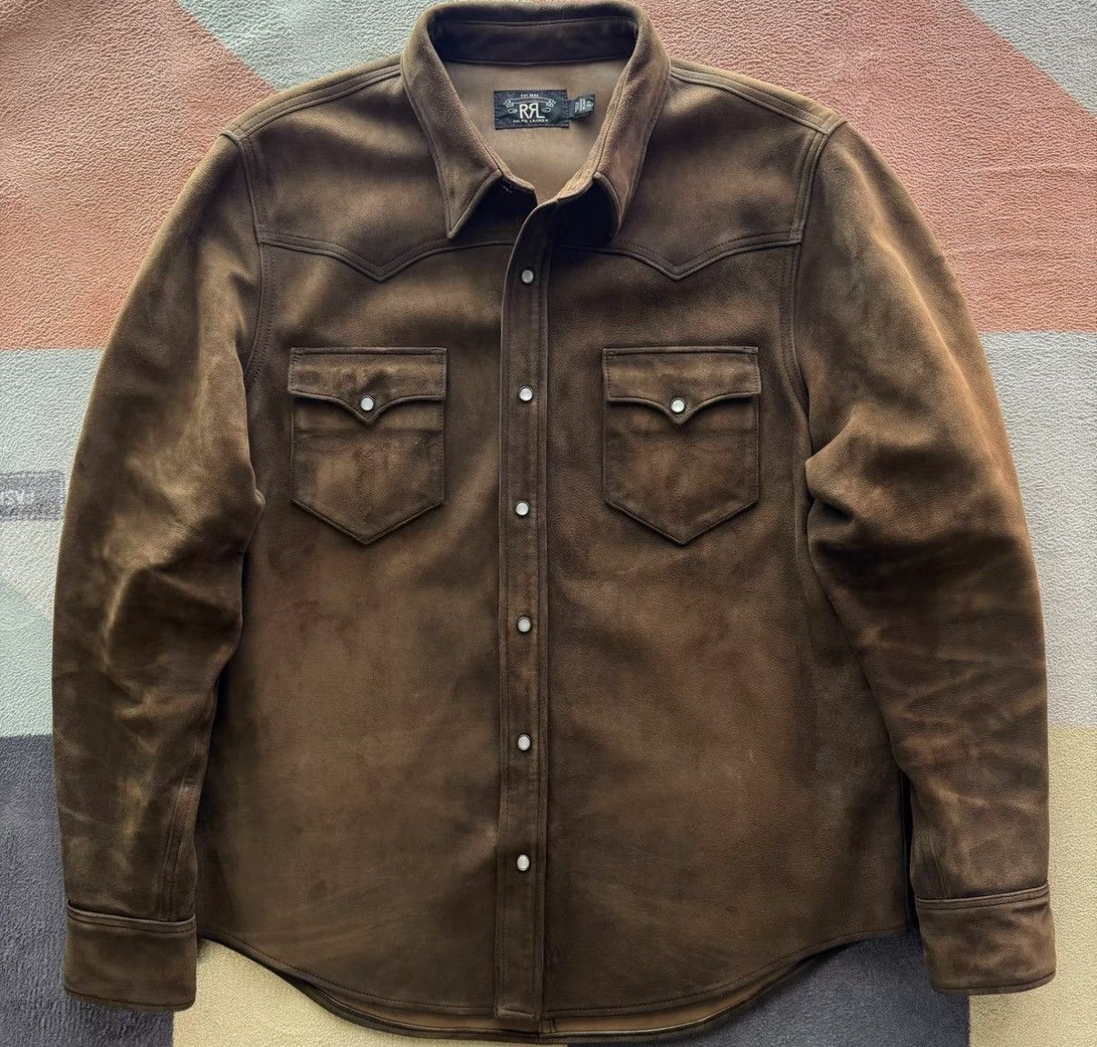 RRL Ralph Lauren RRL Ralph Lauren Double RL Suede Leather Shirt K22 Size US XL / EU 56 / 4 - 1 Thumbnail