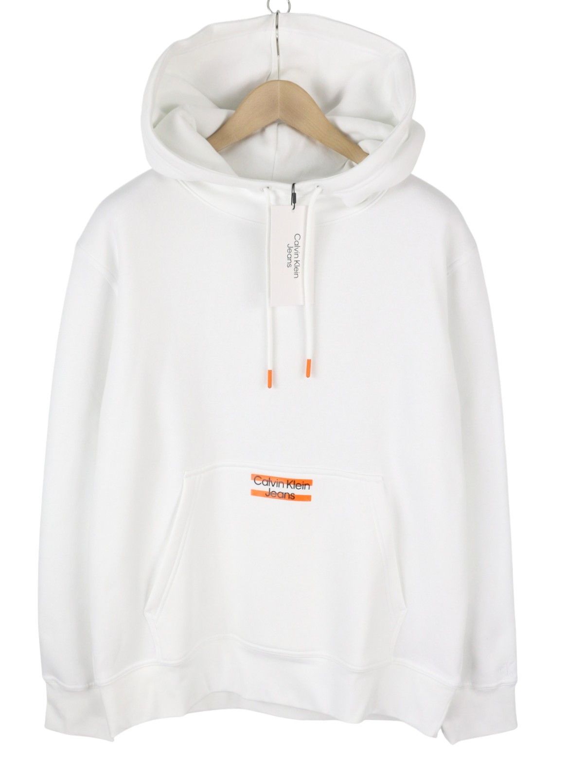 Calvin Klein XL Bright White Hooded Logo Pullover Hoodie 87447 Size US XL / EU 56 / 4 - 1 Thumbnail