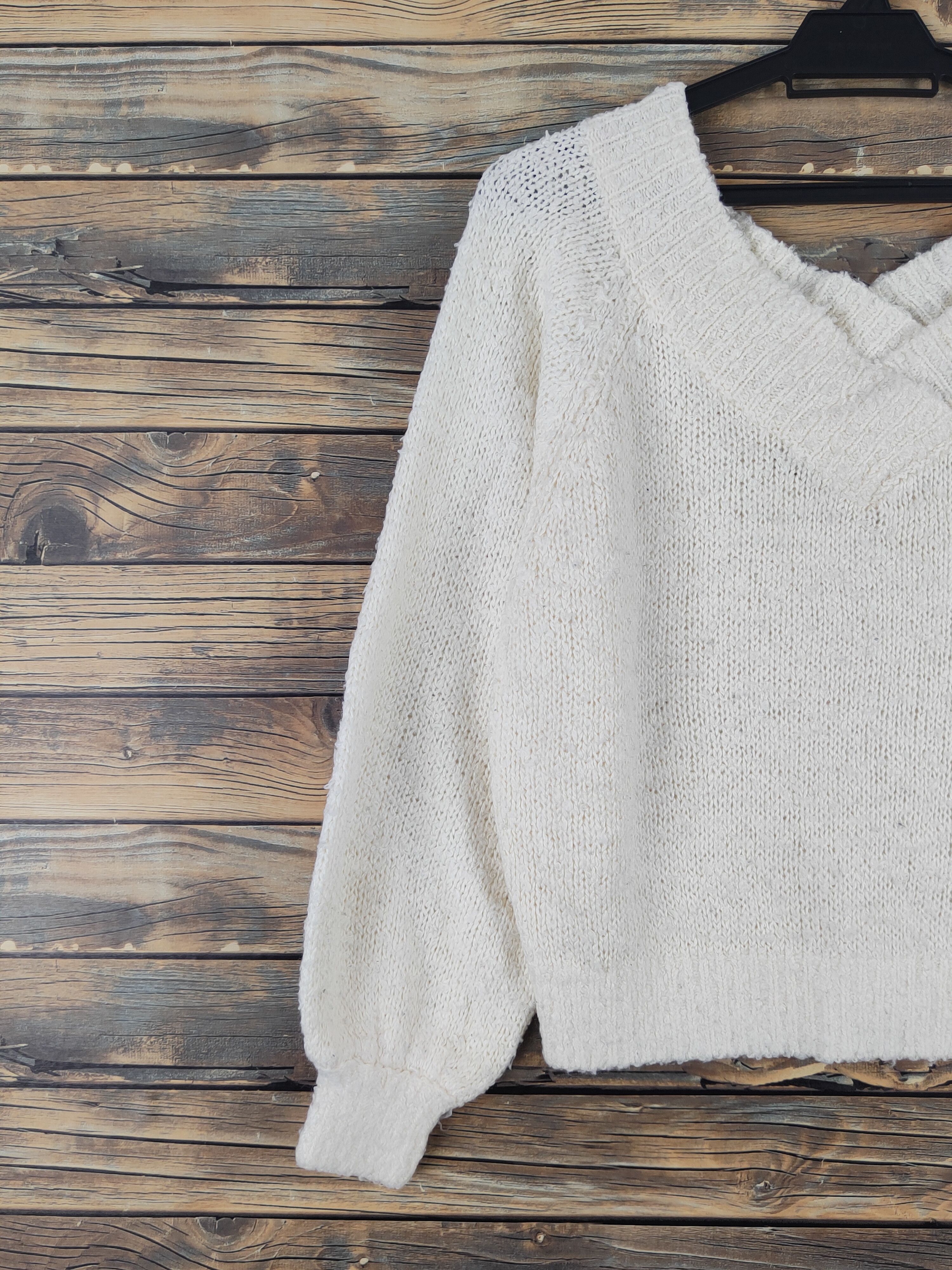 Japanese Brand Heather Ivory Knitwear Crop Tops #W1100 Size S / US 4 / IT 40 - 3 Thumbnail