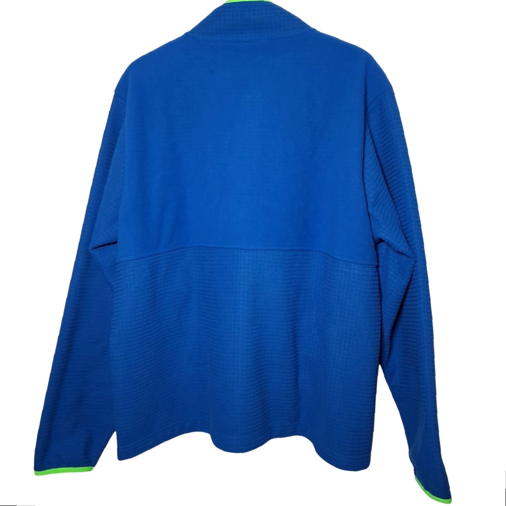 Lands' End Lands End Fleece Jacket Men XL Blue Full Zip NEW Outdoors Grid Fleece Neon Green Size US XL / EU 56 / 4 - 2 Thumbnail