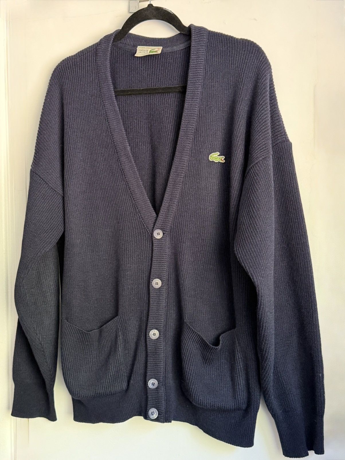 Lacoste VTG Chemise Lacoste Made in France Navy Cardigan Size US M / EU 48-50 / 2 - 3 Thumbnail