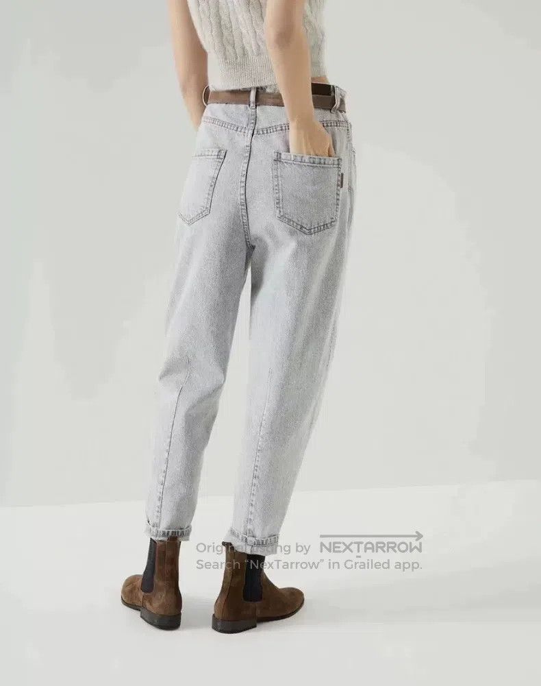 Brunello Cucinelli Brunello Cucinelli Gray High Waisted Cone Shape Denim Carr Size 27" / US 4 / IT 40 - 4 Thumbnail