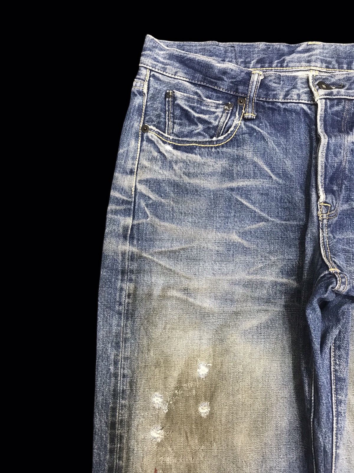Japanese Brand × KURO 💥ARCHIVAL💥KURO "ANARCHISM" DIRTY COOL WHISKER DENIM F117 Size US 32 / EU 48 - 4 Thumbnail