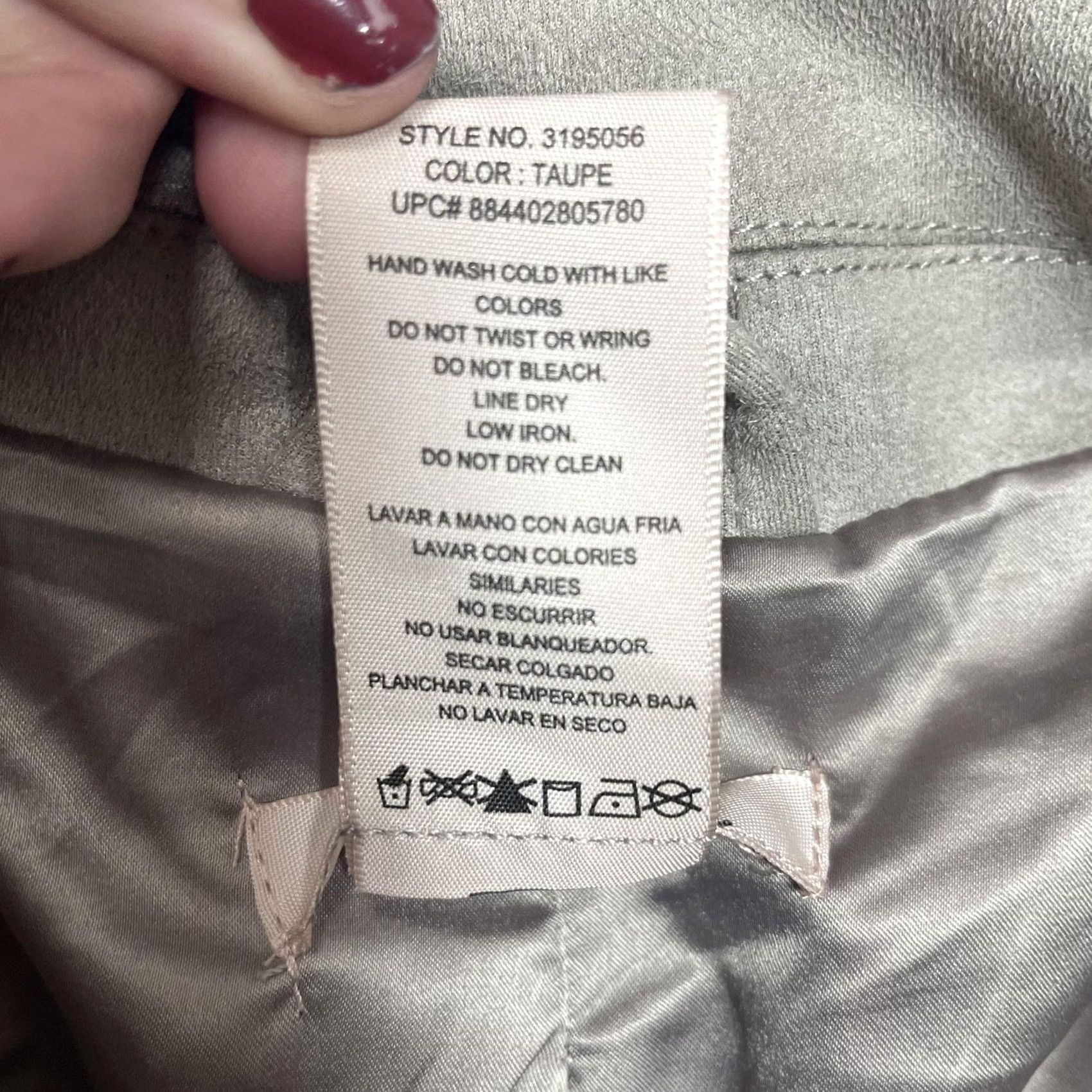 Vintage Philosophy Jacket Womens XL Taupe Faux Suede Moto Asymmetrical Zip Pockets Lined Size XL / US 12-14 / IT 48-50 - 3 Thumbnail