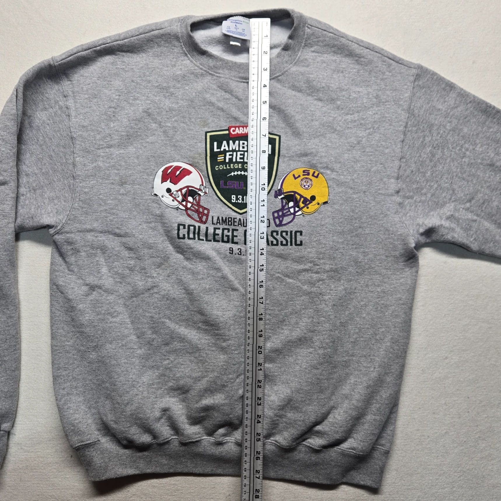 Champion VINTAGE Champion LSU Football Sweater Shirt Pullover Gray Long Sleeve Adult L Large Mens Size US L / EU 52-54 / 3 - 6 Thumbnail