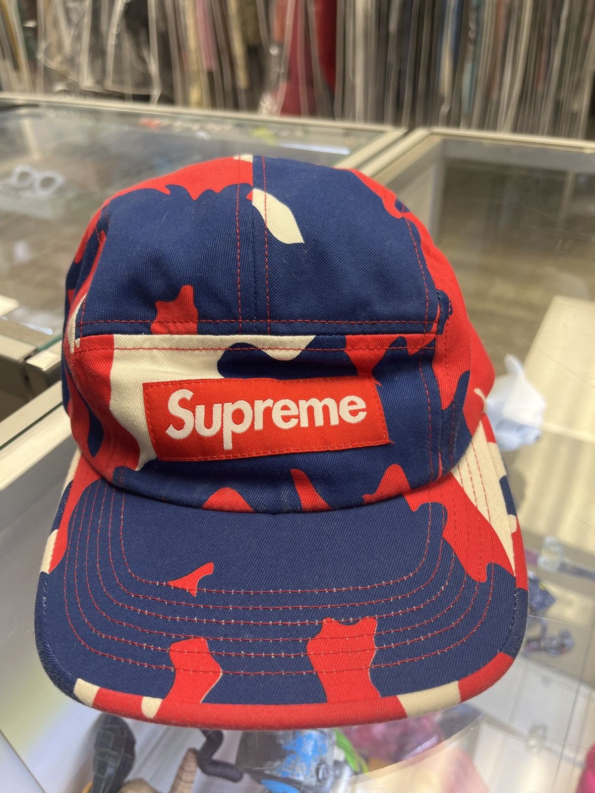 Supreme Supreme Camo Camp Cap red blue camo Size ONE SIZE - 1 Thumbnail