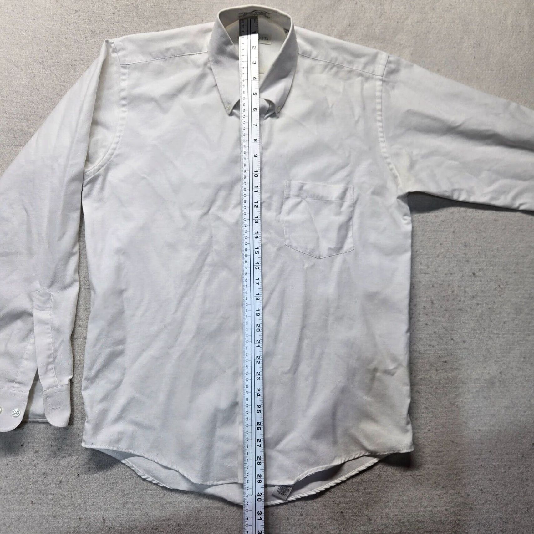 Vintage Andhurst Shirt Long Sleeve Button-Up Adult 15.5 White Cotton Regular Mens Size 40R - 7 Thumbnail