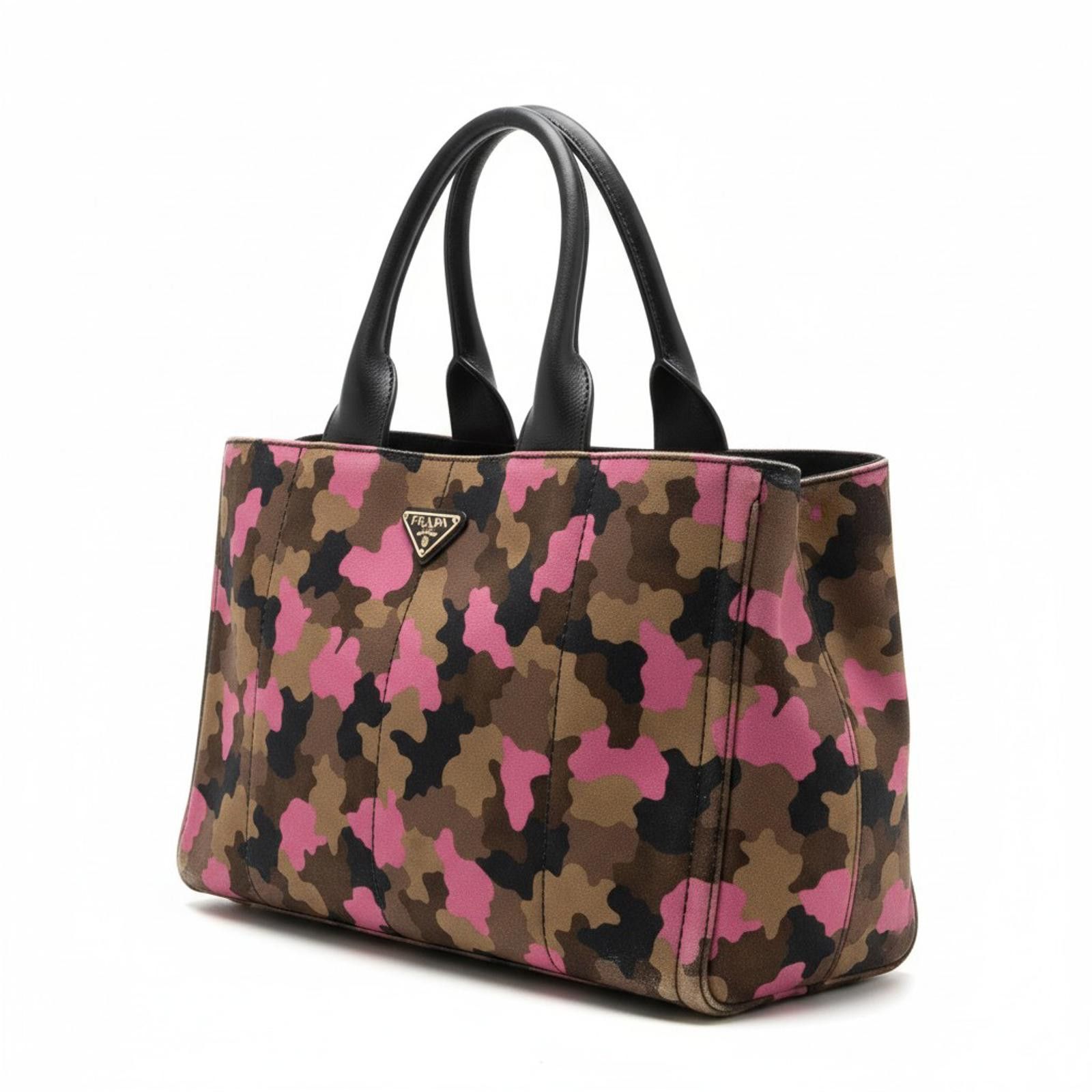 Prada Prada - Pink Brown Camouflage Print Handbag Size ONE SIZE - 1 Thumbnail