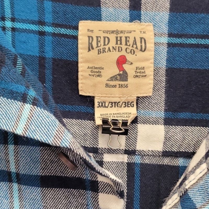 Redhead Red Head Mens 3XL Button Up Shirt w Front Pockets Size US XXL / EU 58 / 5 - 4 Thumbnail