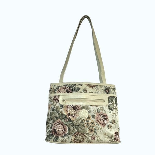 Vintage Mitzi cream pink floral tapestry vintage handbag Size ONE SIZE - 1 Thumbnail