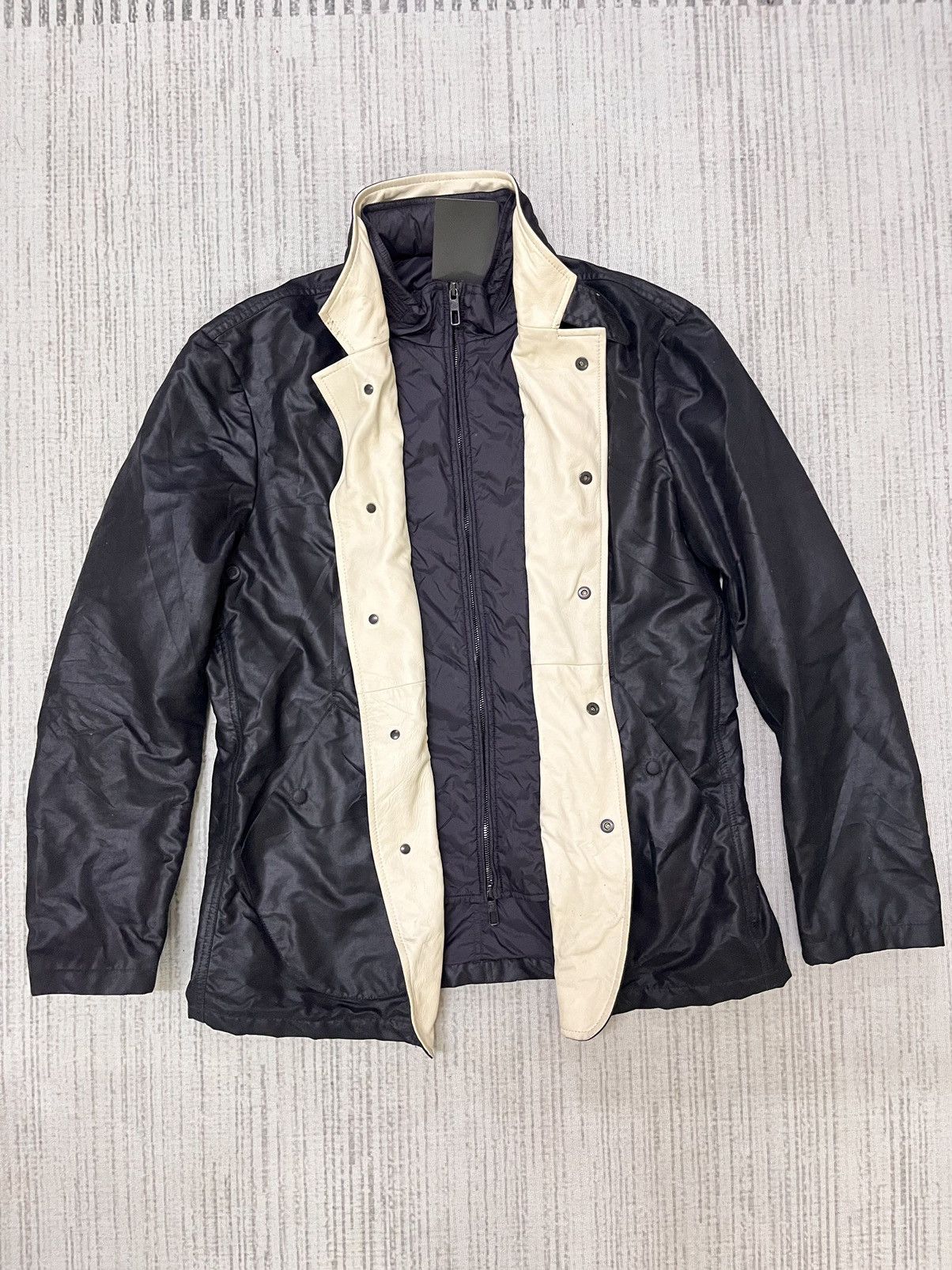 Emporio Armani × Giorgio Armani Lampo zip Giorgio armani leather jacket Size US L / EU 52-54 / 3 - 1 Thumbnail
