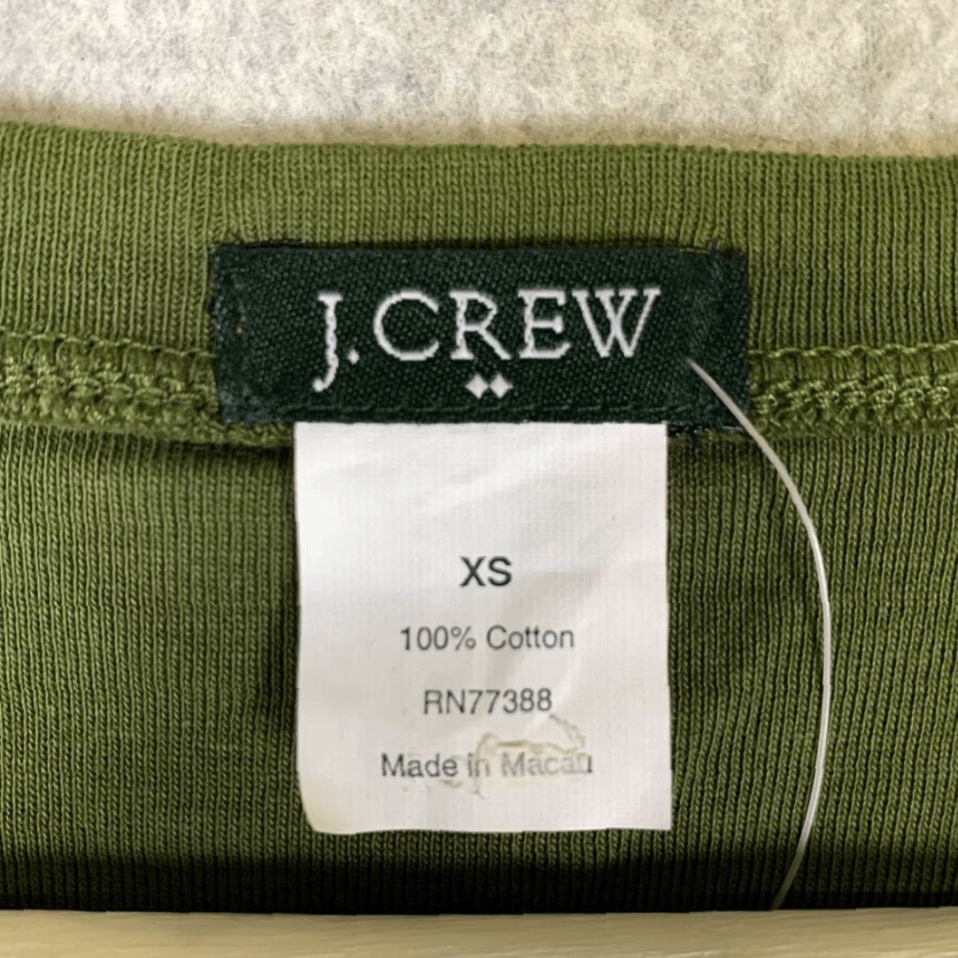 J.Crew VINTAGE J. Crew T-Shirt V-Neck Short Sleeve Womens XS Olive Green New with Tags Size XS / US 0-2 / IT 36-38 - 2 Thumbnail