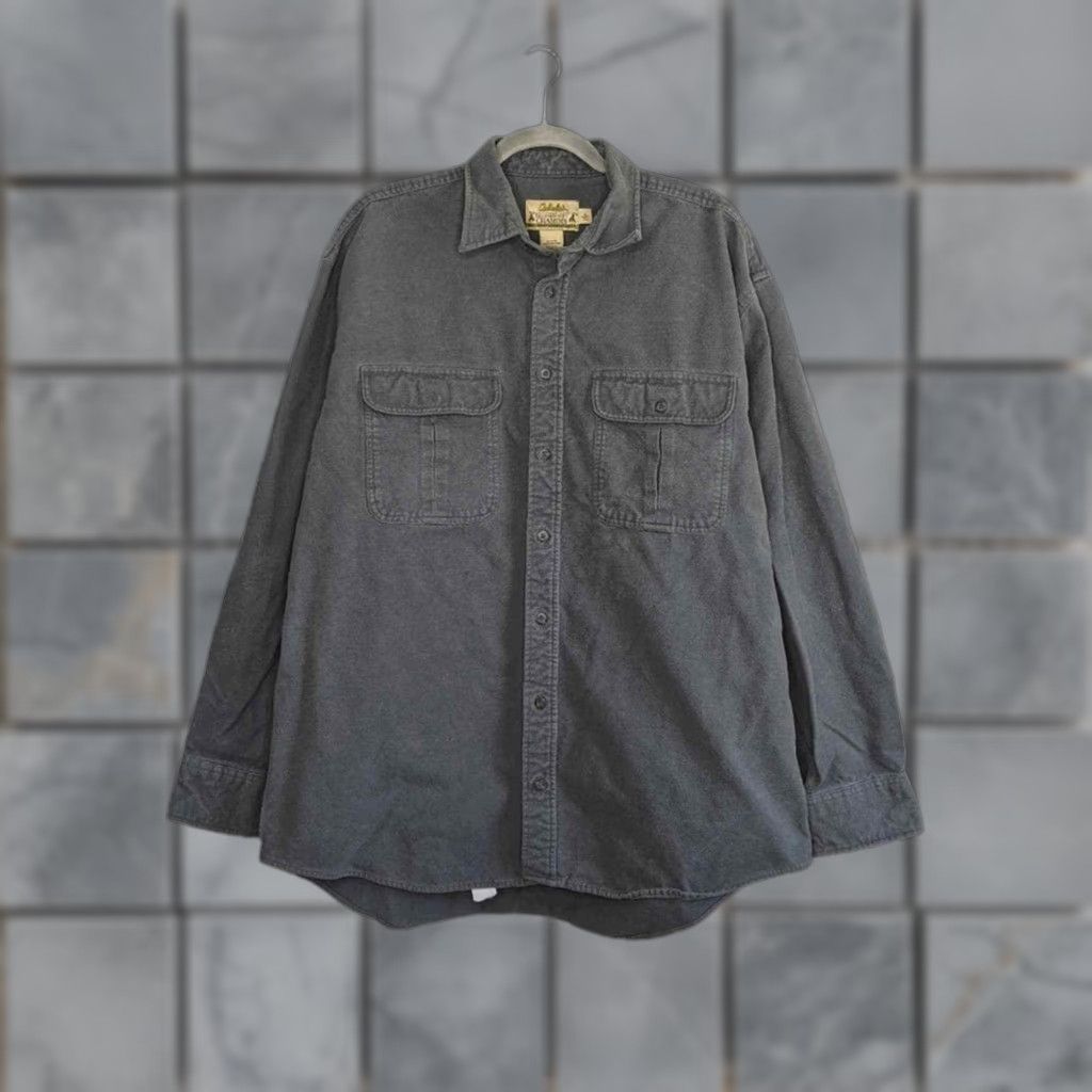 Vintage VINTAGE Cabela's Deerskin Chamois Heavy Flannel Button XL Tall Hunting Hunt Shirt Mens XL Gray Long Sleeve Size US XL / EU 56 / 4 - 1 Thumbnail