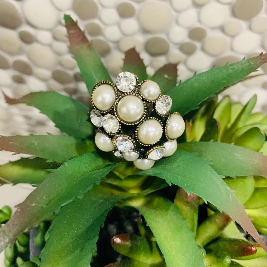 Other Ajustable Bronze big Ring with pearls Size ONE SIZE - 3 Thumbnail