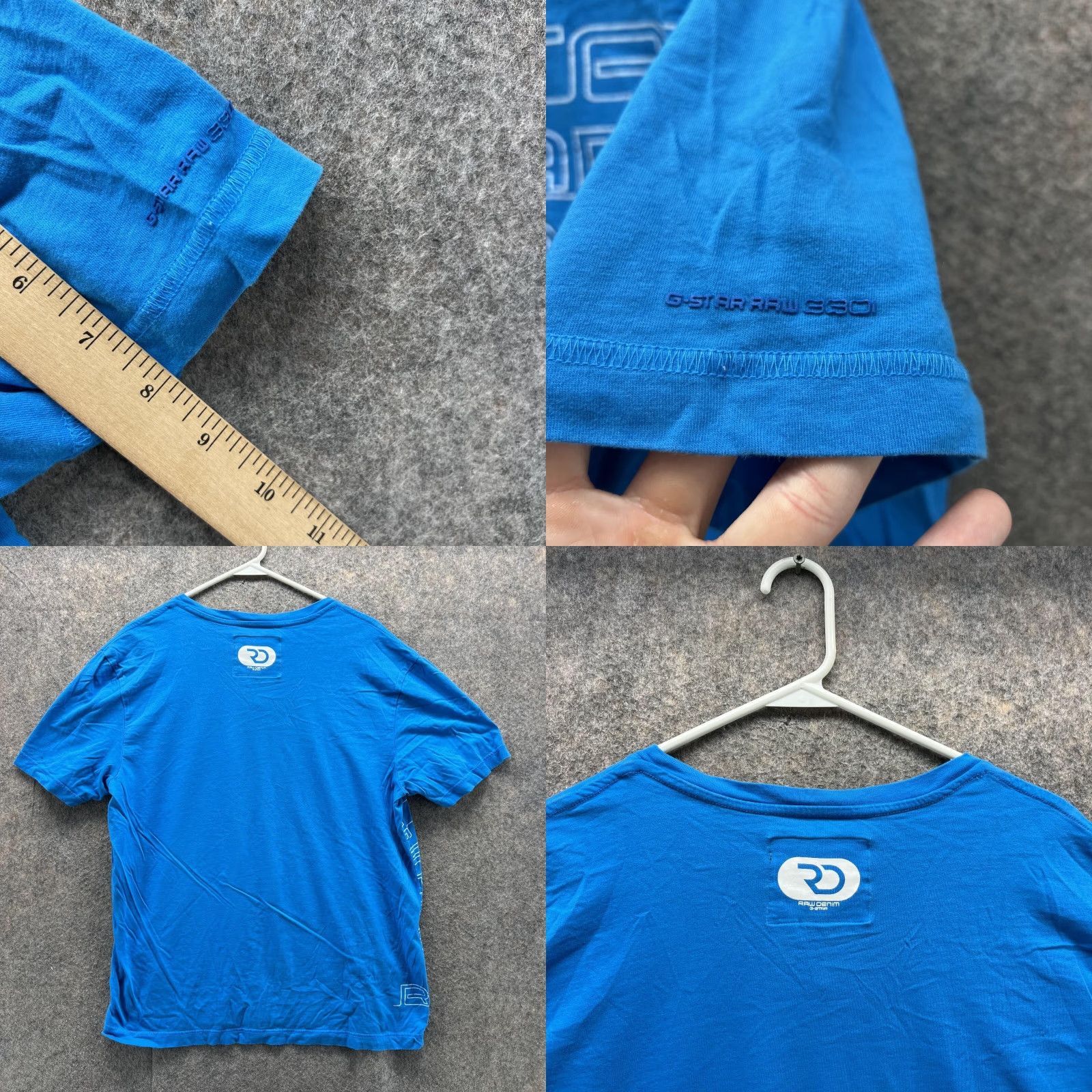 G-Star VINTAGE G Star Shirt Men XL Blue White V Neck Cotton Tee Short Sleeve T-Shirt Adults Ladies? Size US XL / EU 56 / 4 - 8 Thumbnail