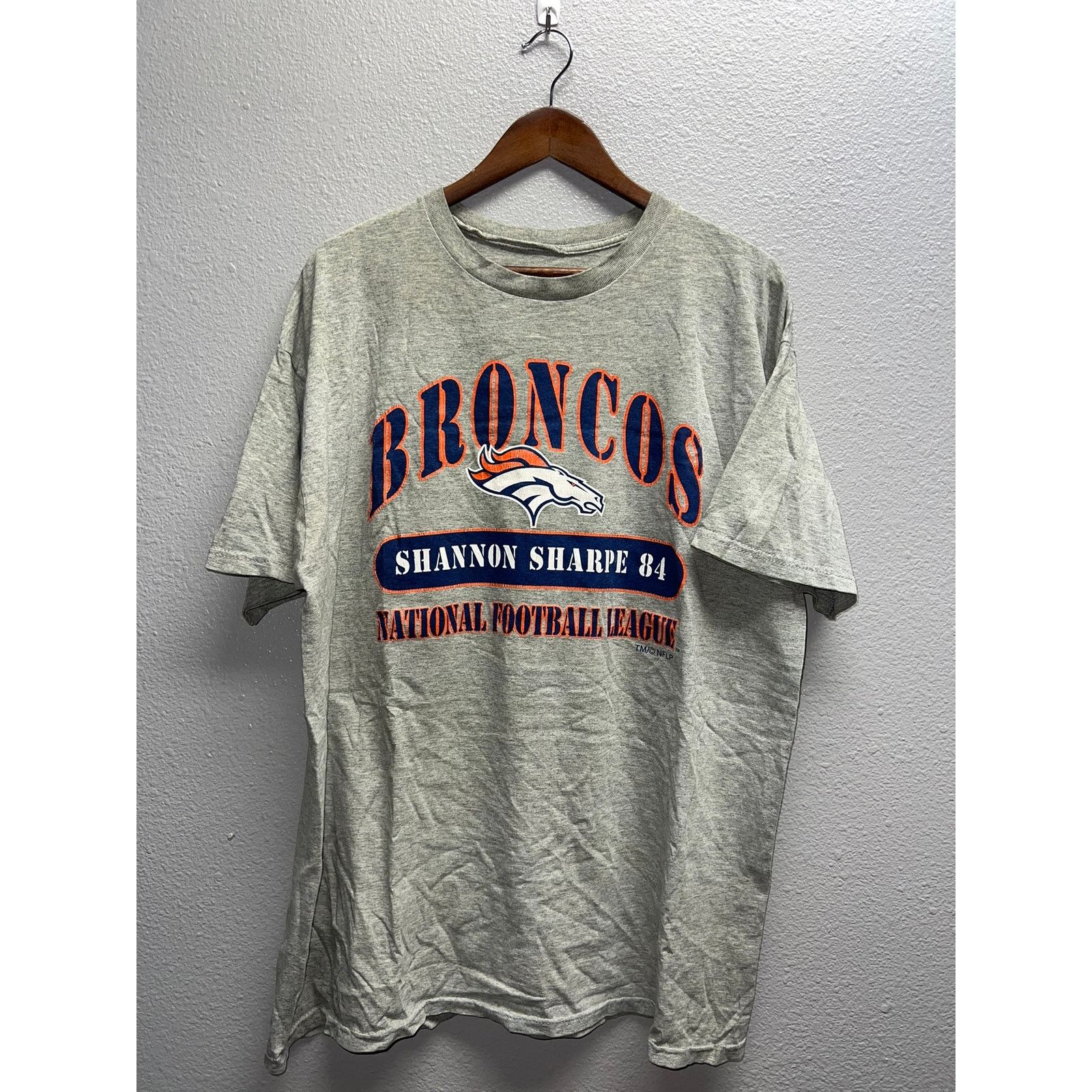 NFL Vintage Shannon Sharpe Denver Broncos Shirt #84 Tee Worn 90s Size US L / EU 52-54 / 3 - 1 Thumbnail