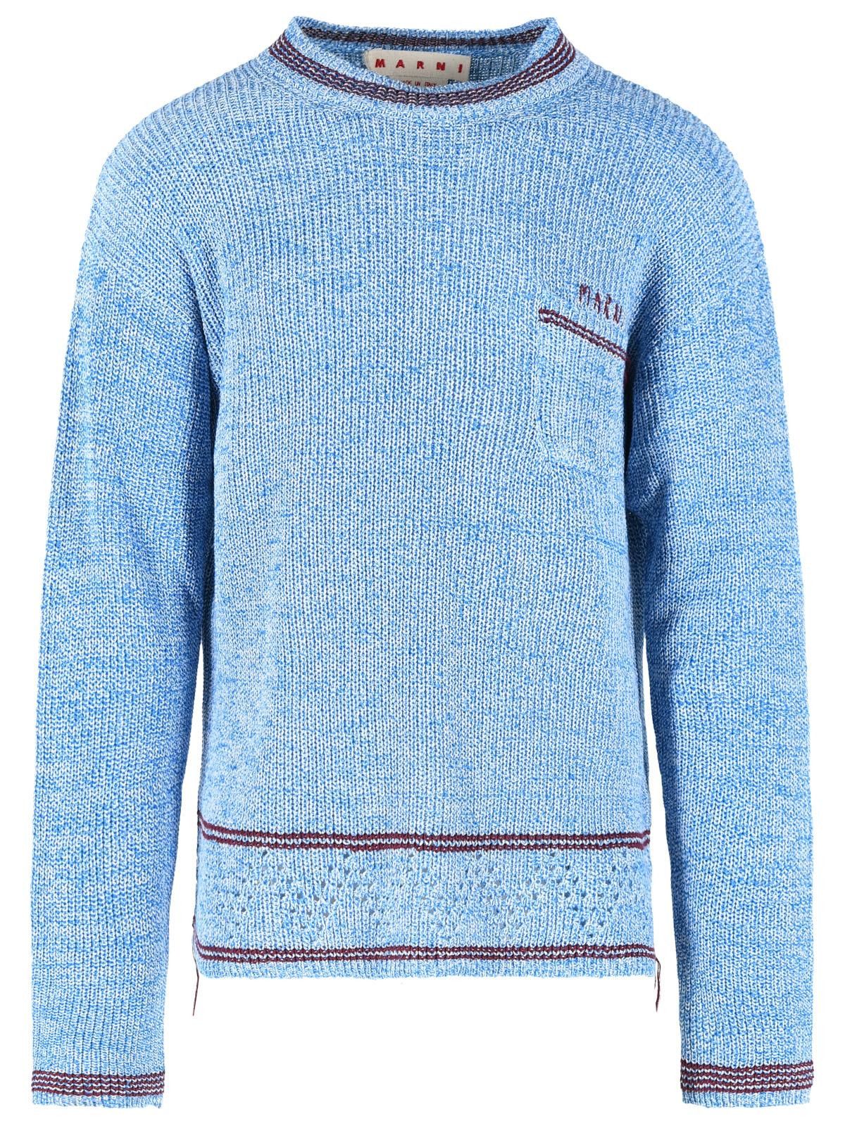 Marni MARNI Light Blue Cotton Sweater Size US XL / EU 56 / 4 - 1 Thumbnail