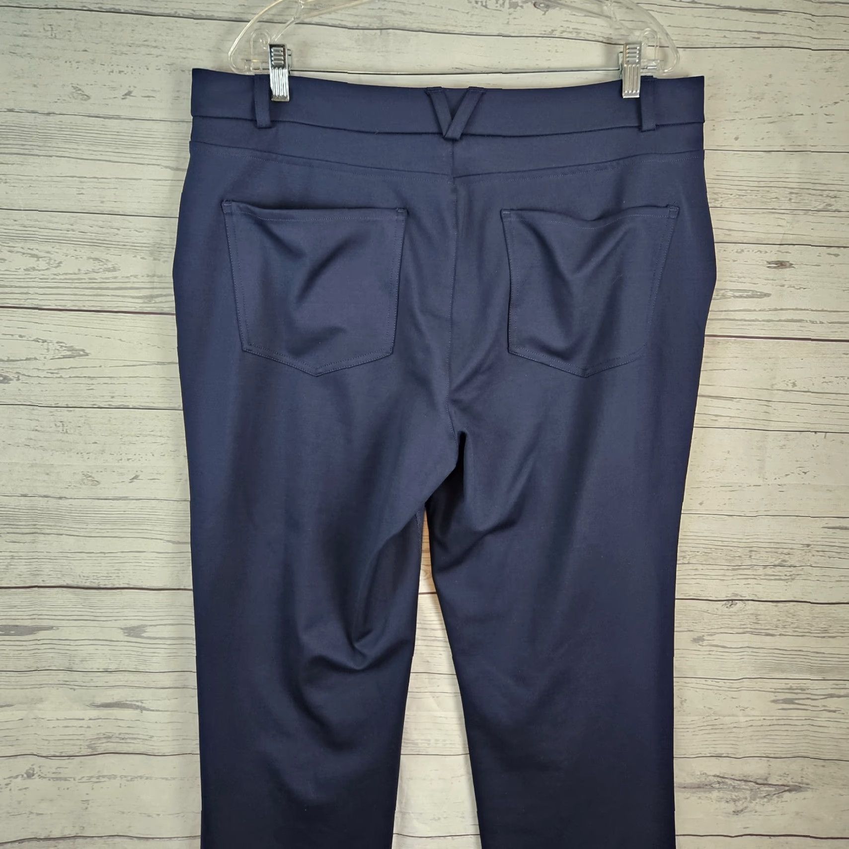 Vintage Duluth Womens Ponte Pro Straight Leg Pants Sz 16 Blue High Rise Regular Inseam 30.5 in Flat Front Polyester Spandex No Stains Size 38" / US 16 / IT 52 - 4 Thumbnail