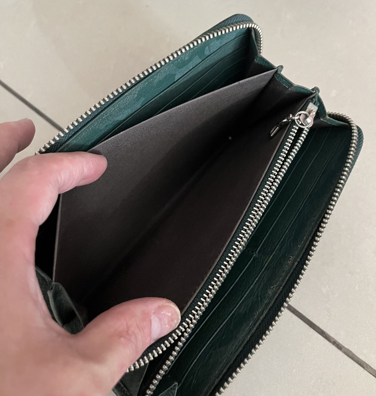Porter Porter L Shaped Zipper Green Camouflage Pattern Long Wallet Size ONE SIZE - 10 Thumbnail