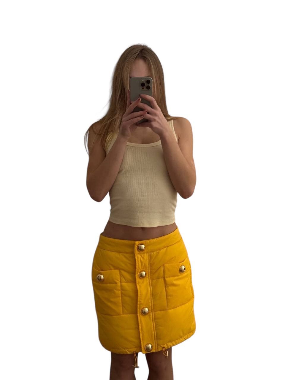 Moschino Skirt Puffy Style Big Gold Button Close Zip