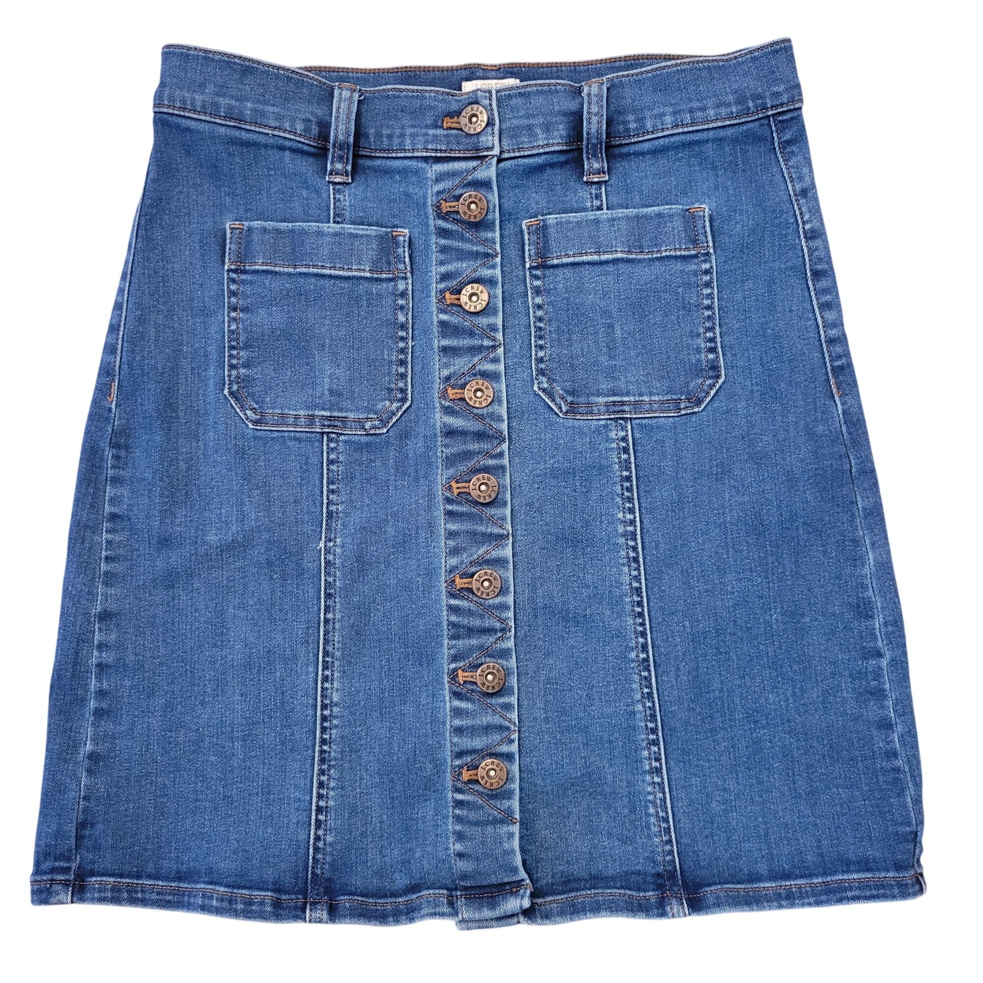 J.Crew J Crew Foxy Wash Denim Skirt Blue Button Front 4 Yellowstone Size 27" / US 4 / IT 40 - 1 Thumbnail