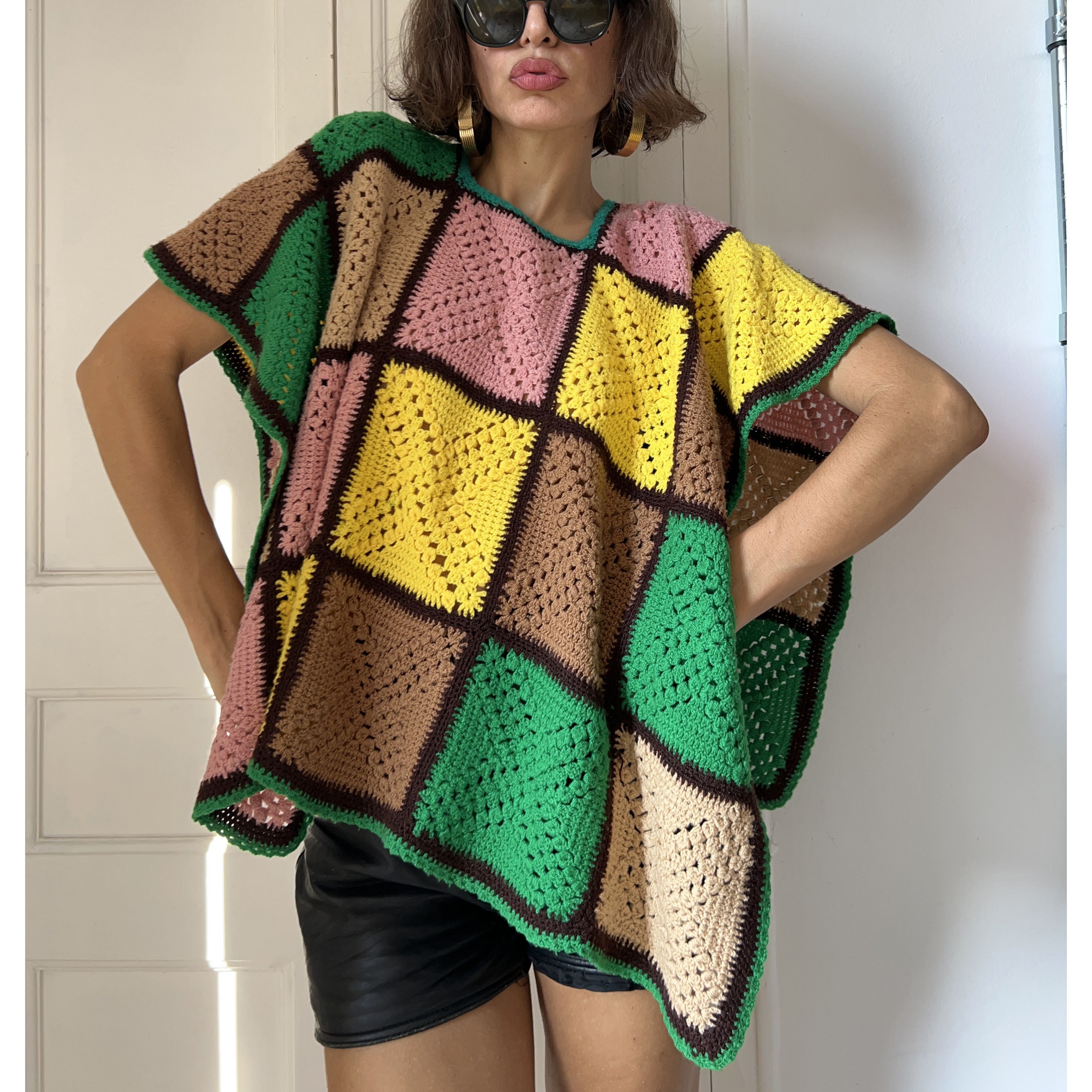 Vintage Vintage 70s Hand Crochet Poncho Size ONE SIZE - 6 Thumbnail