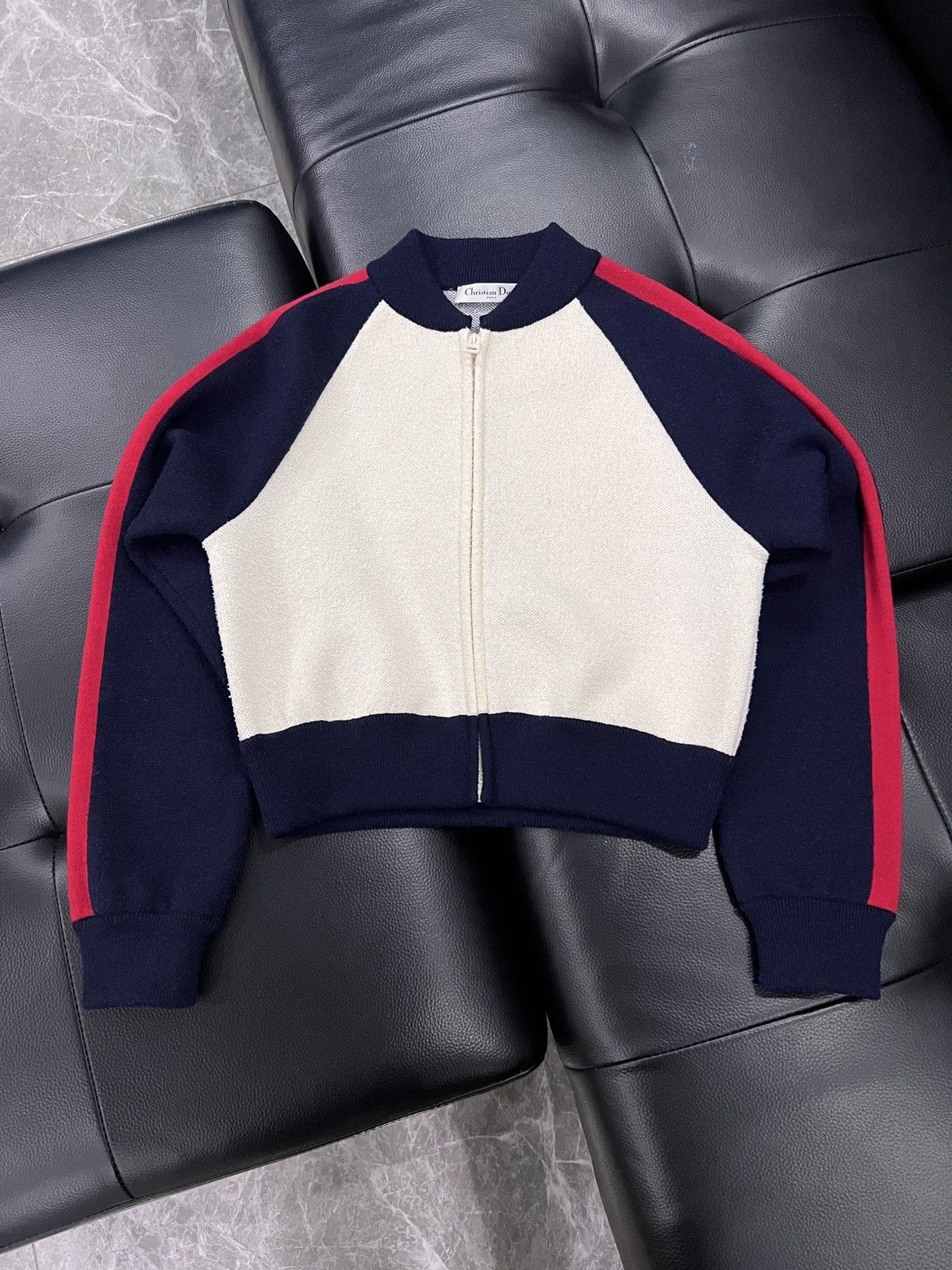 Dior Christian Dior "I Love Paris" Wool Knit Baseball Jacket Size US XS / EU 42 / 0 - 1 Thumbnail