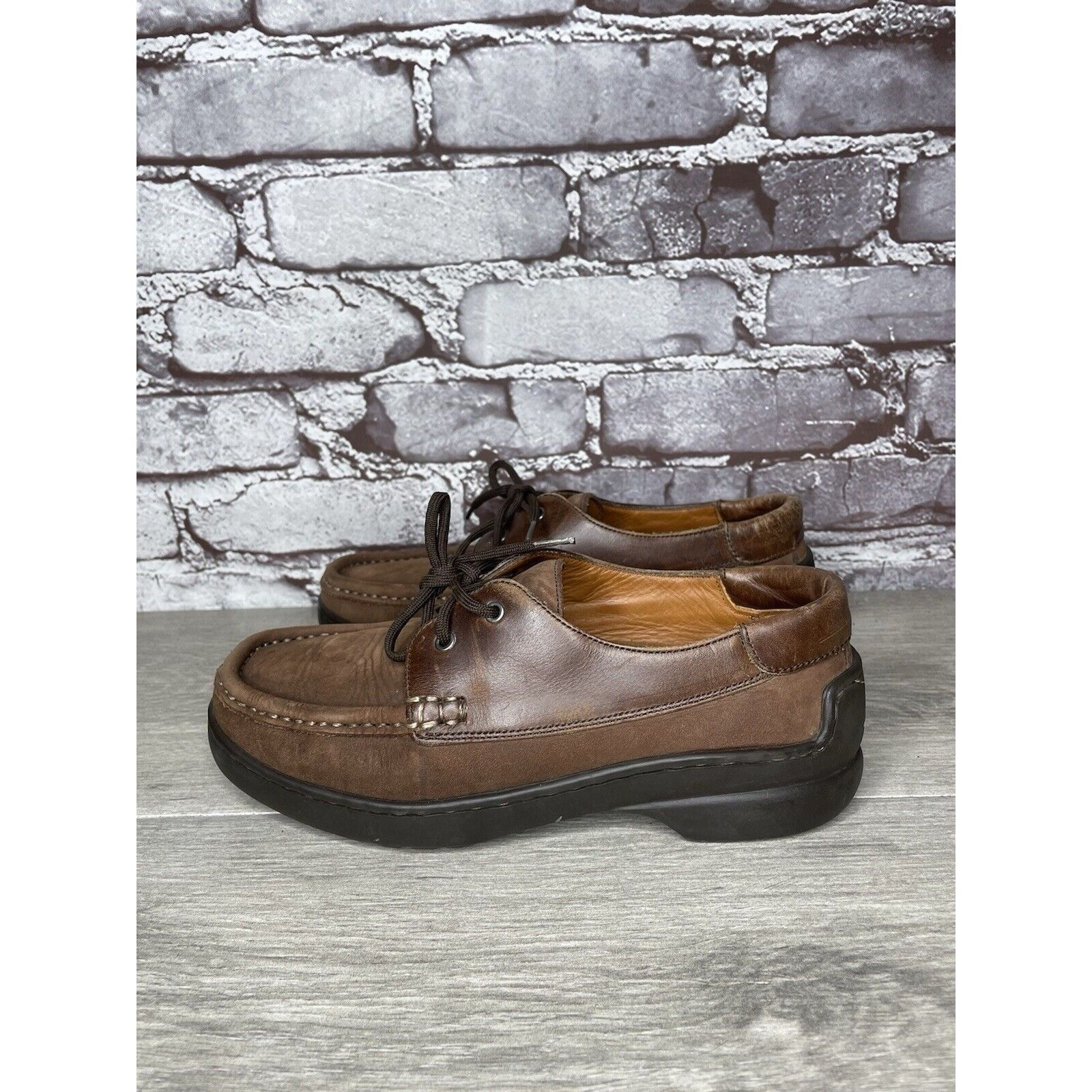 Bally VTG Bally Grimsela Brown Leather Moc Toe Casual Shoes Women’ Size US 7 / IT 37 - 8 Thumbnail