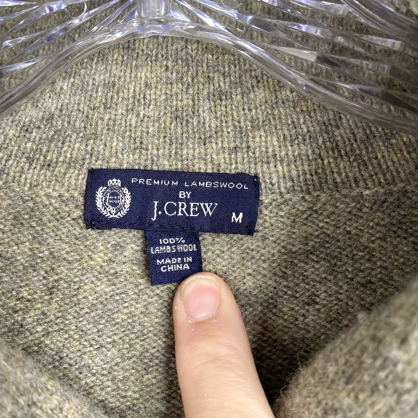 J.Crew J.CREW Mens Sweater M Green Heather 100% Lambswool Shawl Collar Pullover Size M Wool Knit Pullover Casual 90s Preppy Mens Size US M / EU 48-50 / 2 - 4 Thumbnail