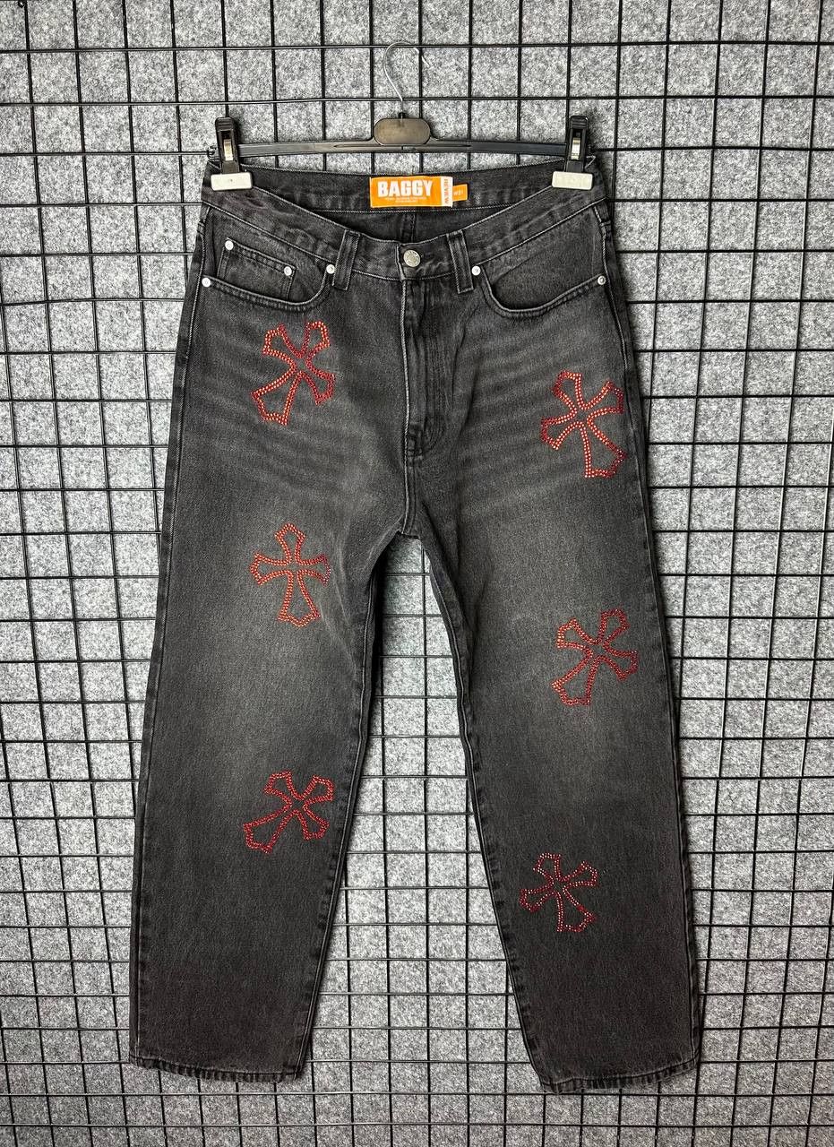 Review Review baggy denim jeans chorme hearts style size 31 Size US 31 - 1 Thumbnail