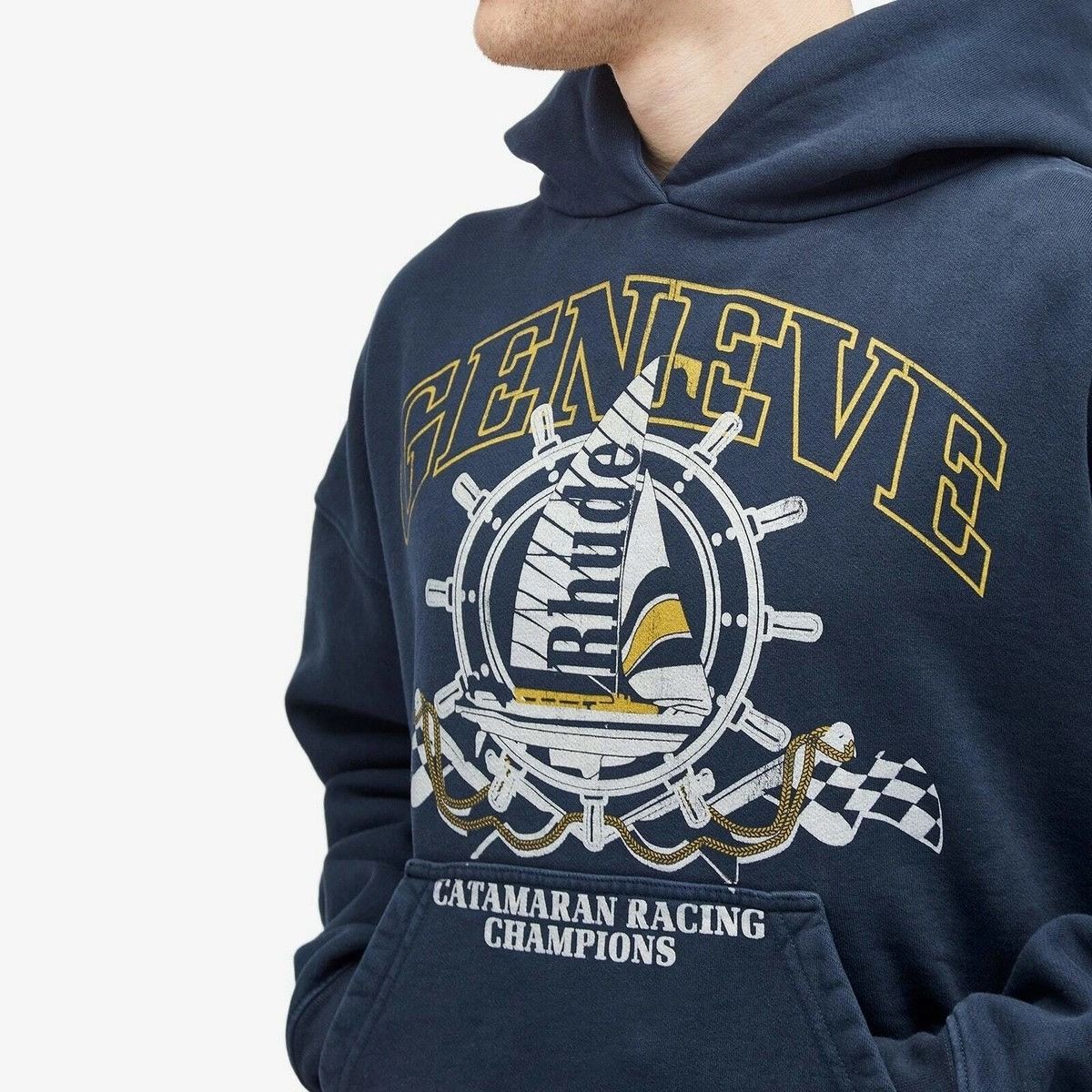 Rhude NEW RHUDE GENEVE CATAMARAN NAVY HOODIE SZ LARGE Size US L / EU 52-54 / 3 - 1 Thumbnail