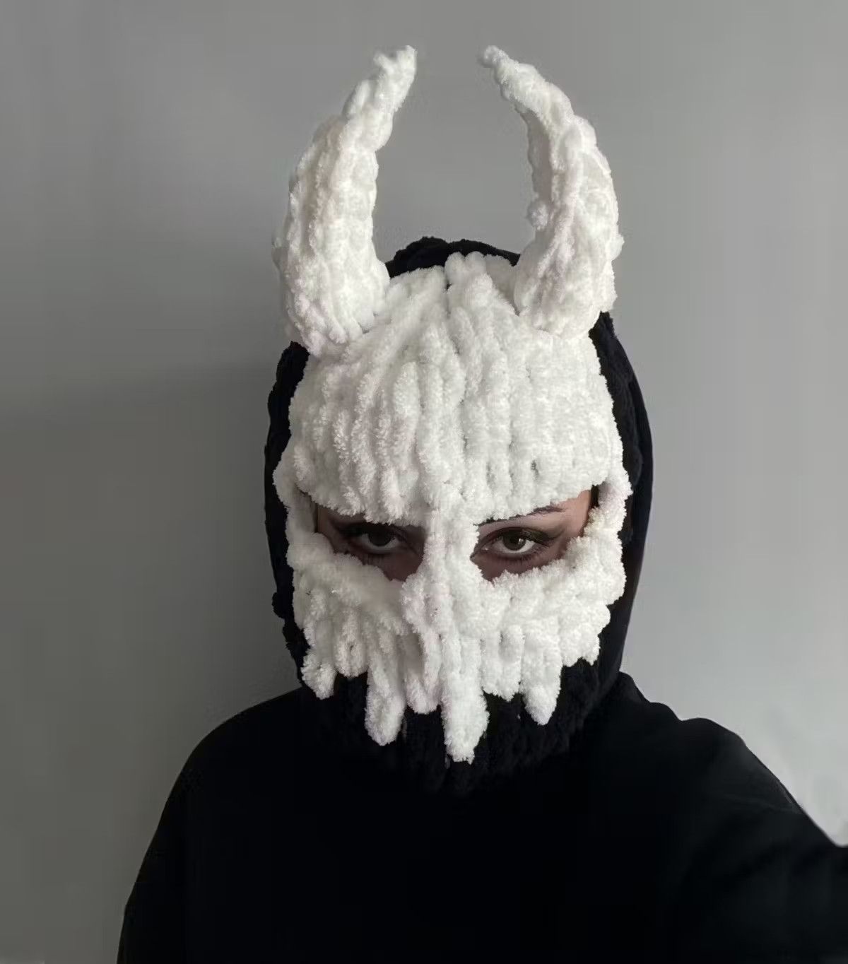 Other Devil balaclava with horns . Scull ski mask . Knitt mask Size ONE SIZE - 4 Thumbnail