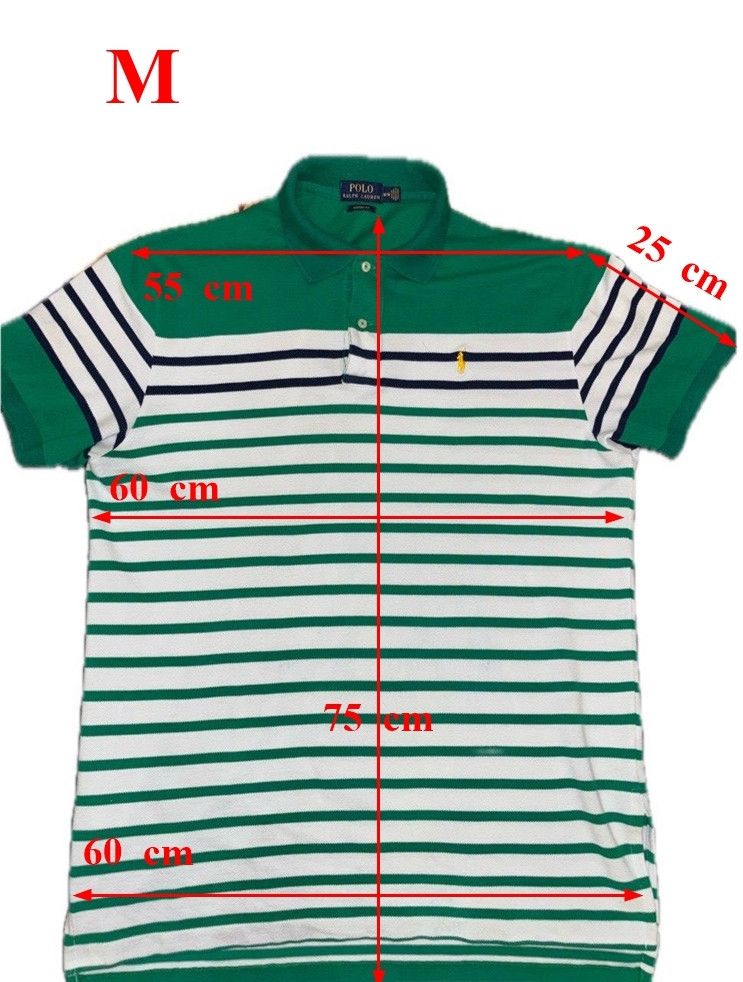 Polo Ralph Lauren Polo Ralph Lauren Green and white men's striped shirt M Size US M / EU 48-50 / 2 - 2 Thumbnail