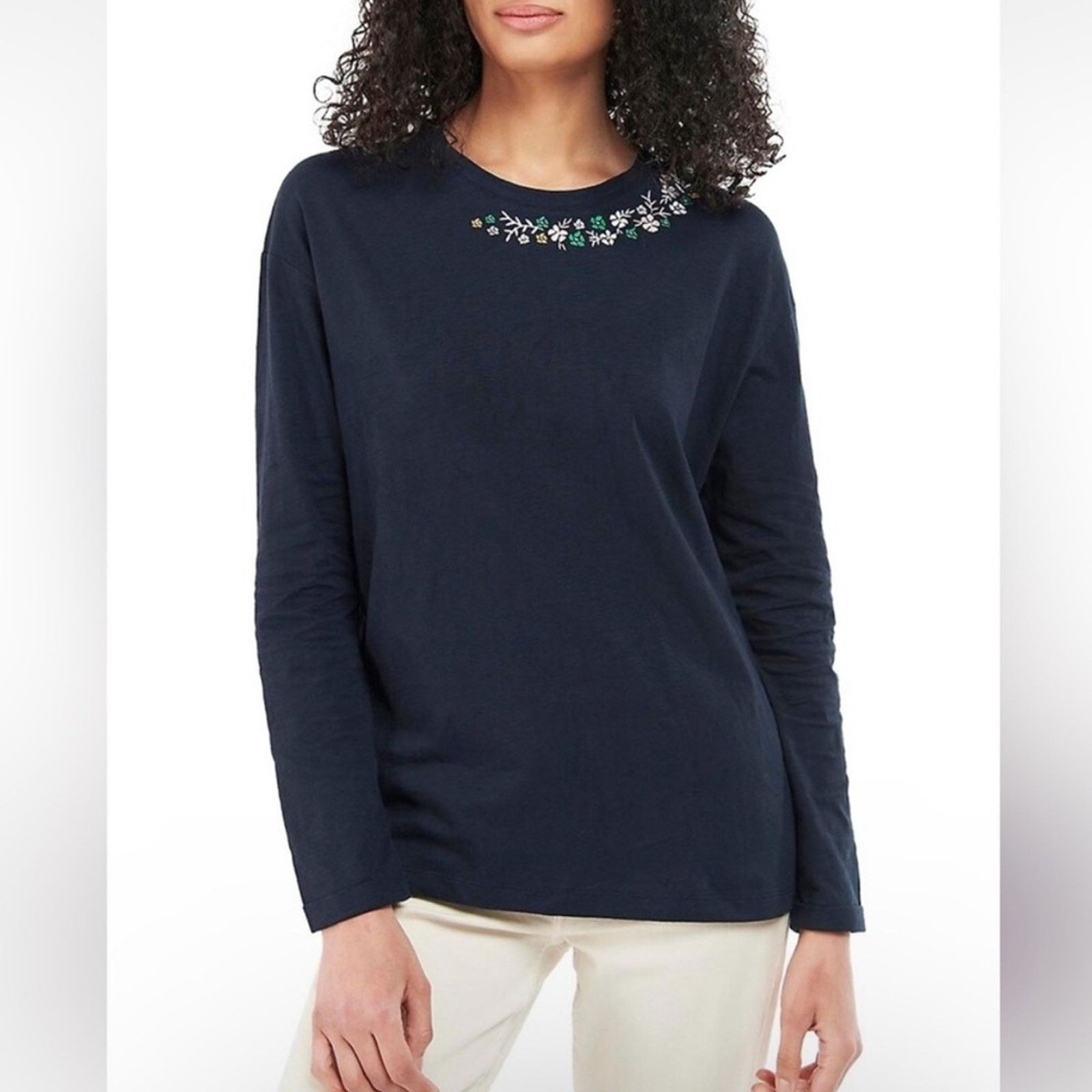 Barbour Barbour Coast To Country Amberley Embroidered Tee in Navy Size M / US 6-8 / IT 42-44 - 1 Thumbnail