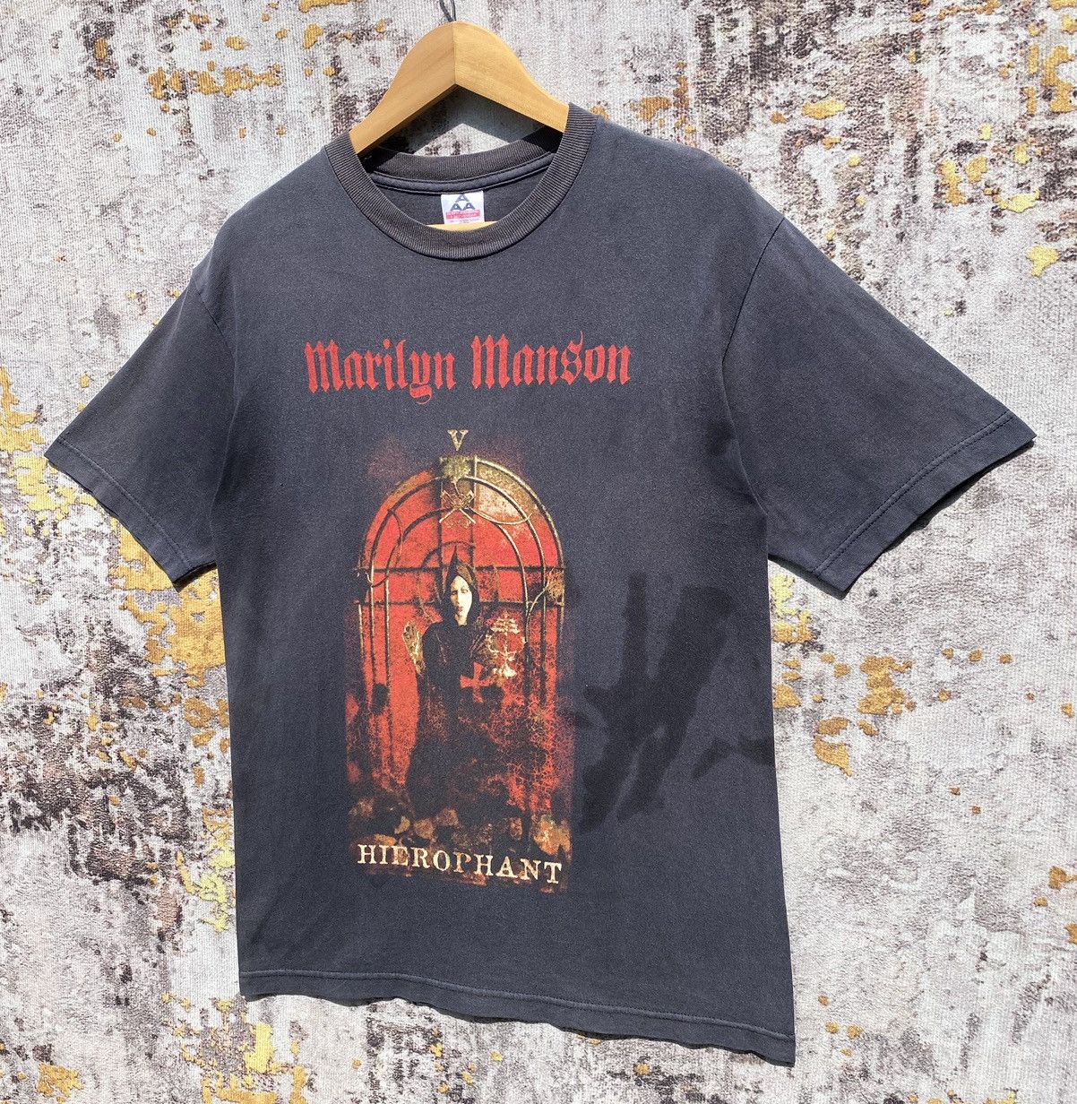 Marilyn Manson Vintage 2000s Marilyn Manson Hierophant Shirt SunFaded Size US S / EU 44-46 / 1 - 3 Thumbnail