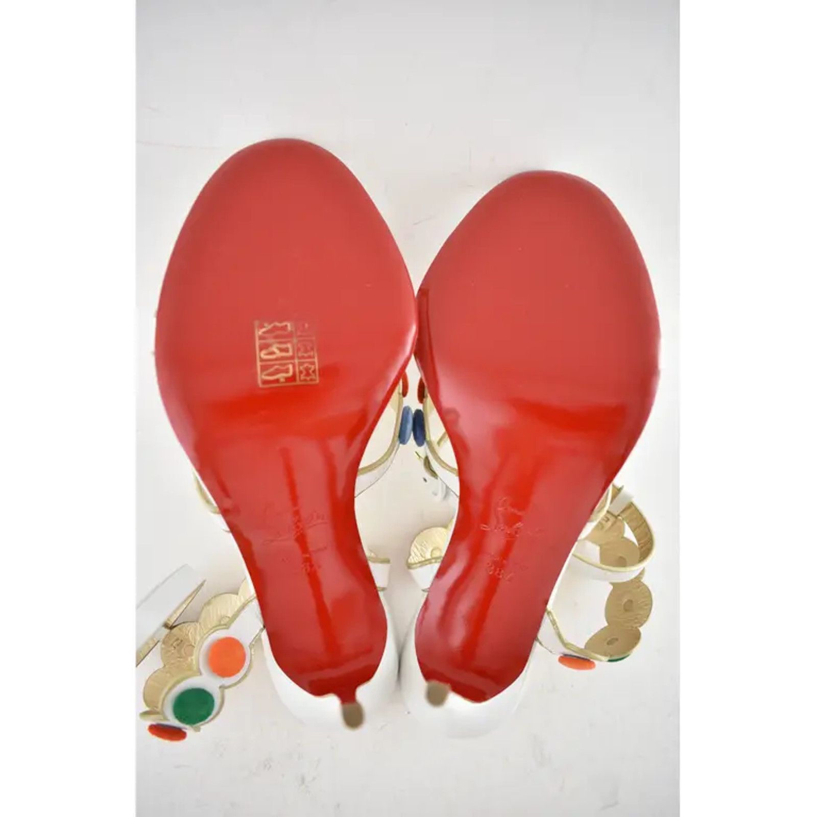 Christian Louboutin Smartissima 100 White Mult Ankle Strap Sandal Heel Pump 38.5 Size US 8.5 / IT 38.5 - 11 Thumbnail