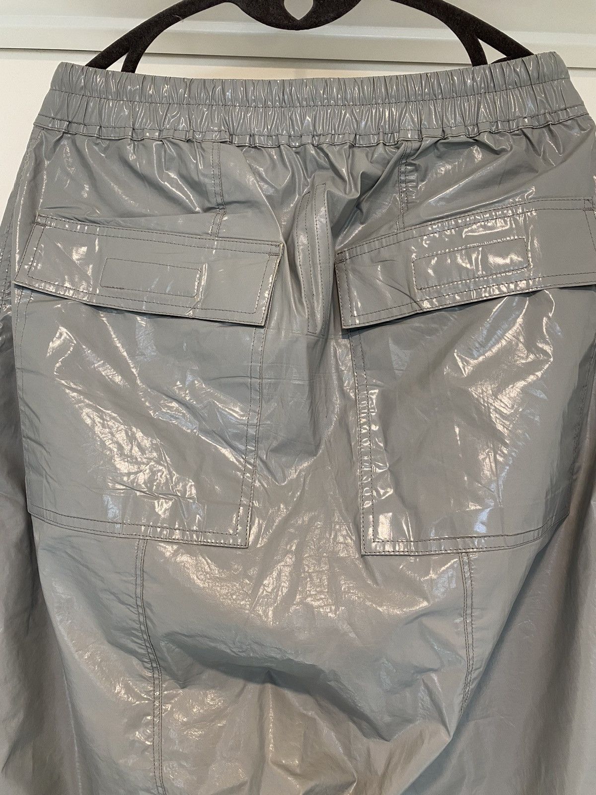 Rick Owens Drkshdw Rick Owens Drop Crotch Grey Vinyl Pants Size US 30 / EU 46 - 6 Thumbnail
