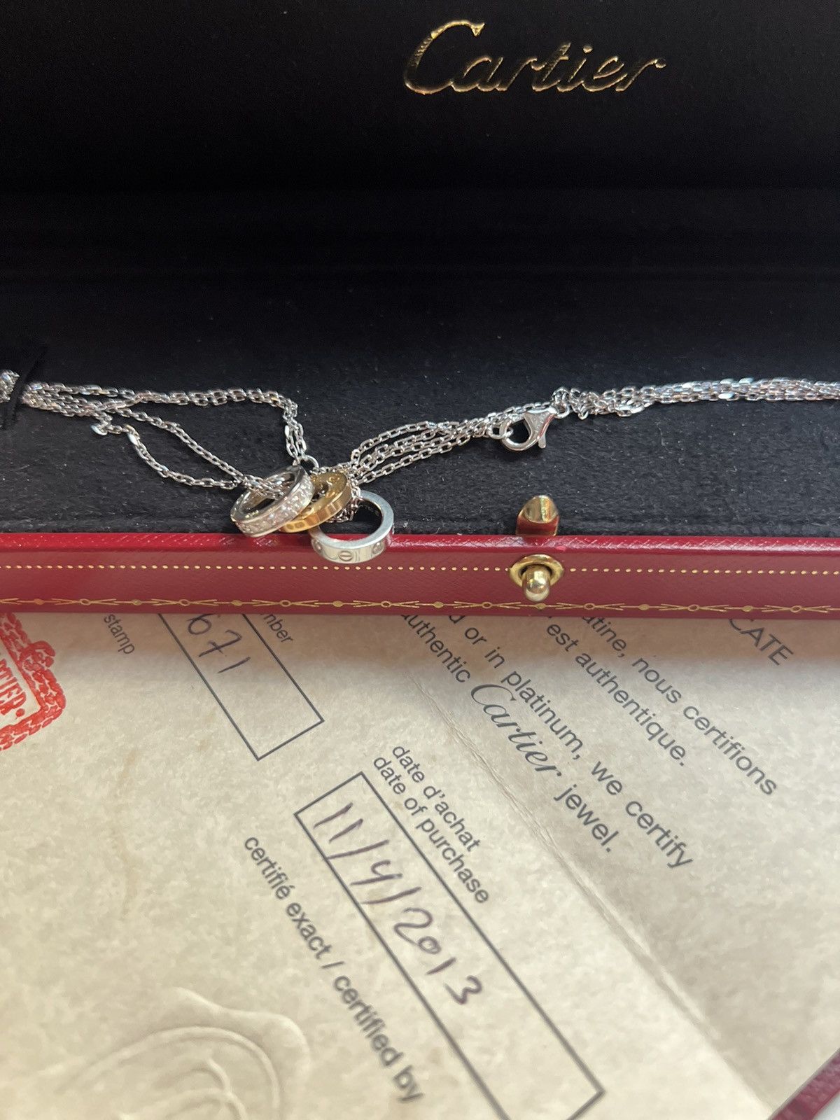 Cartier 18K gold love necklace with diamonds Size ONE SIZE - 1 Thumbnail