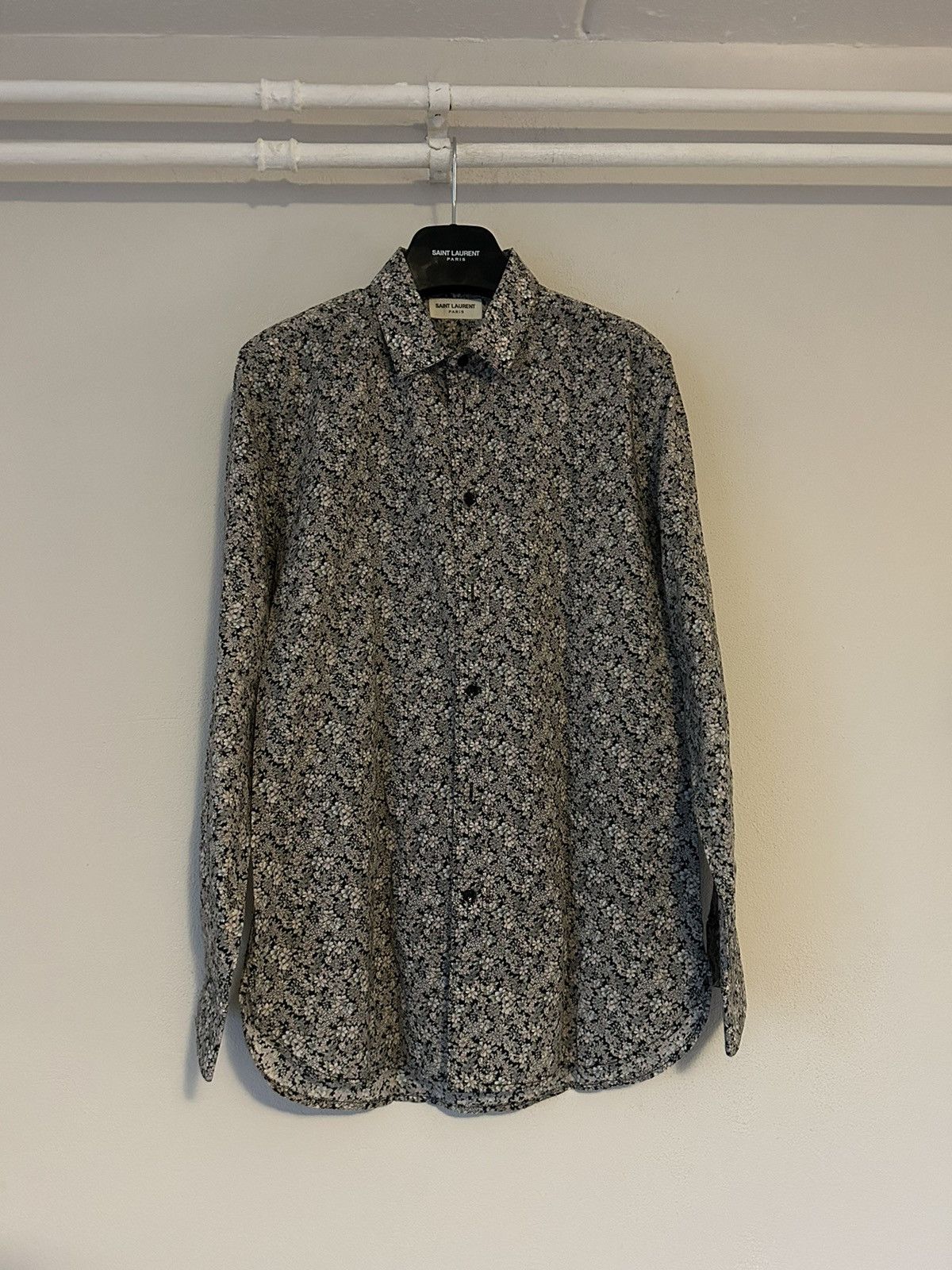Saint Laurent Paris Floral Print Shirt Size US L / EU 52-54 / 3 - 1 Thumbnail