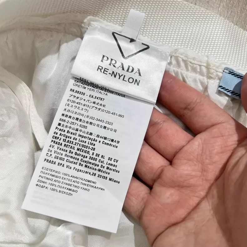 Prada Prada White Nylon Belted Logo Shorts-2506 Size 39" - 6 Thumbnail