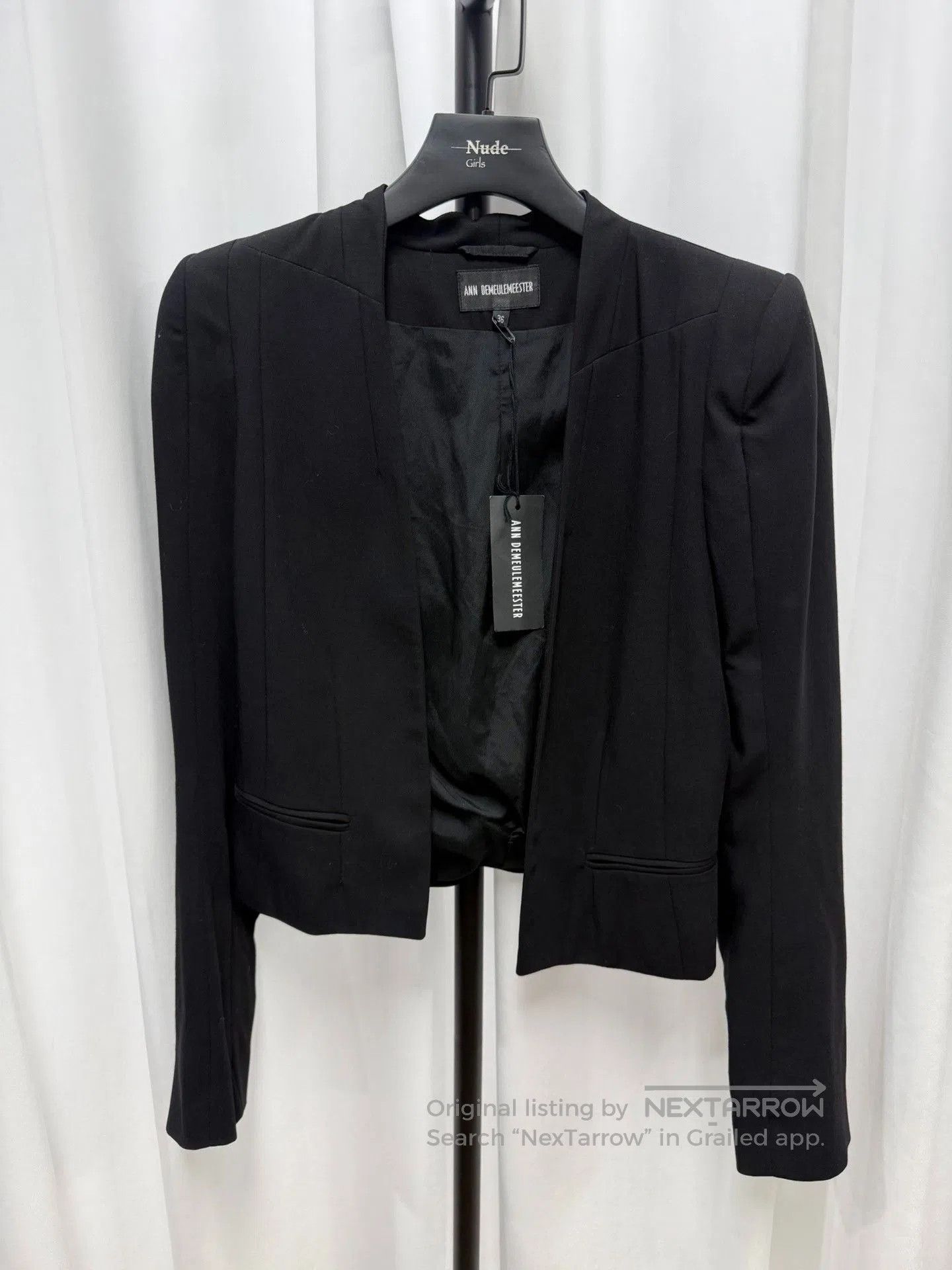 Ann Demeulemeester Ann Demeulemeester Pleated Square Shoulder Blazer. Size US M / EU 48-50 / 2 - 1 Thumbnail
