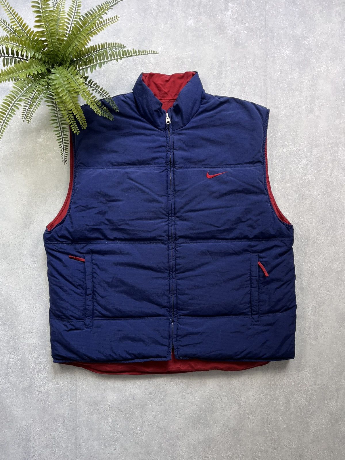Nike 90’s NIKE RETRO REVERSIBLE DOWN PUFFER VEST SPELLOUT SWOOSH Size US XL / EU 56 / 4 - 2 Thumbnail