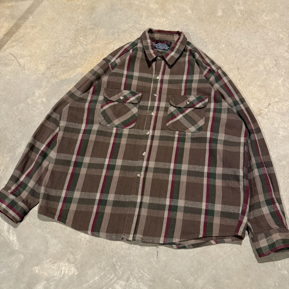 Vintage Vtg 2000s Brown Faded Distressed Flannel Shirt ERD Grunge Size US XXL / EU 58 / 5 - 2 Thumbnail