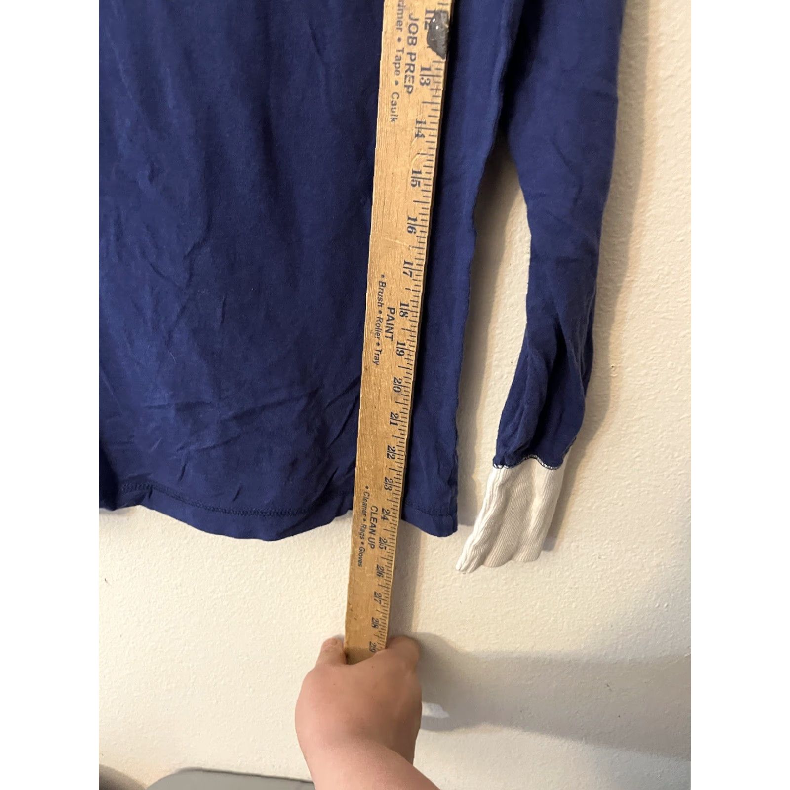 Tommy Hilfiger Tommy Hilfiger Womens Henley Long Sleeve Shirt Blue Medium Sleep Striped Casual Easy Care Size M / US 6-8 / IT 42-44 - 4 Thumbnail