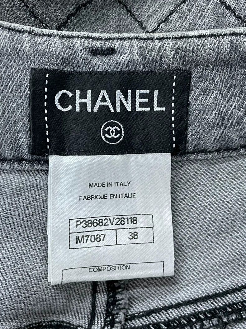 Chanel chanel 10A light grey plaid jeans Size 25" / US 0 / IT 36 - 4 Thumbnail