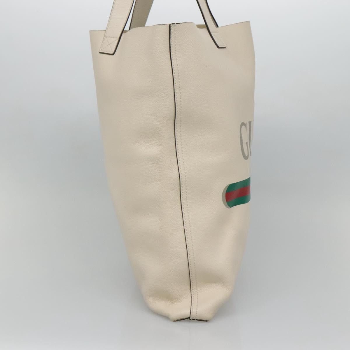 Gucci GUCCI Web Sherry Line Tote Bag Leather Ivory Size ONE SIZE - 4 Thumbnail