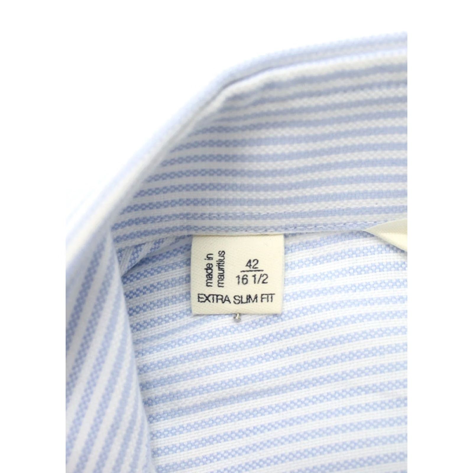 Suitsupply Suitsupply Try On Extra Slim Fit Formal Shirt Men's 42/16 1/2 Striped Cutaway Shirt Men Blue 42/16 1/2 Slim Fit Dress Shirt Button-Up Long Sleeve Size 42R - 7 Thumbnail
