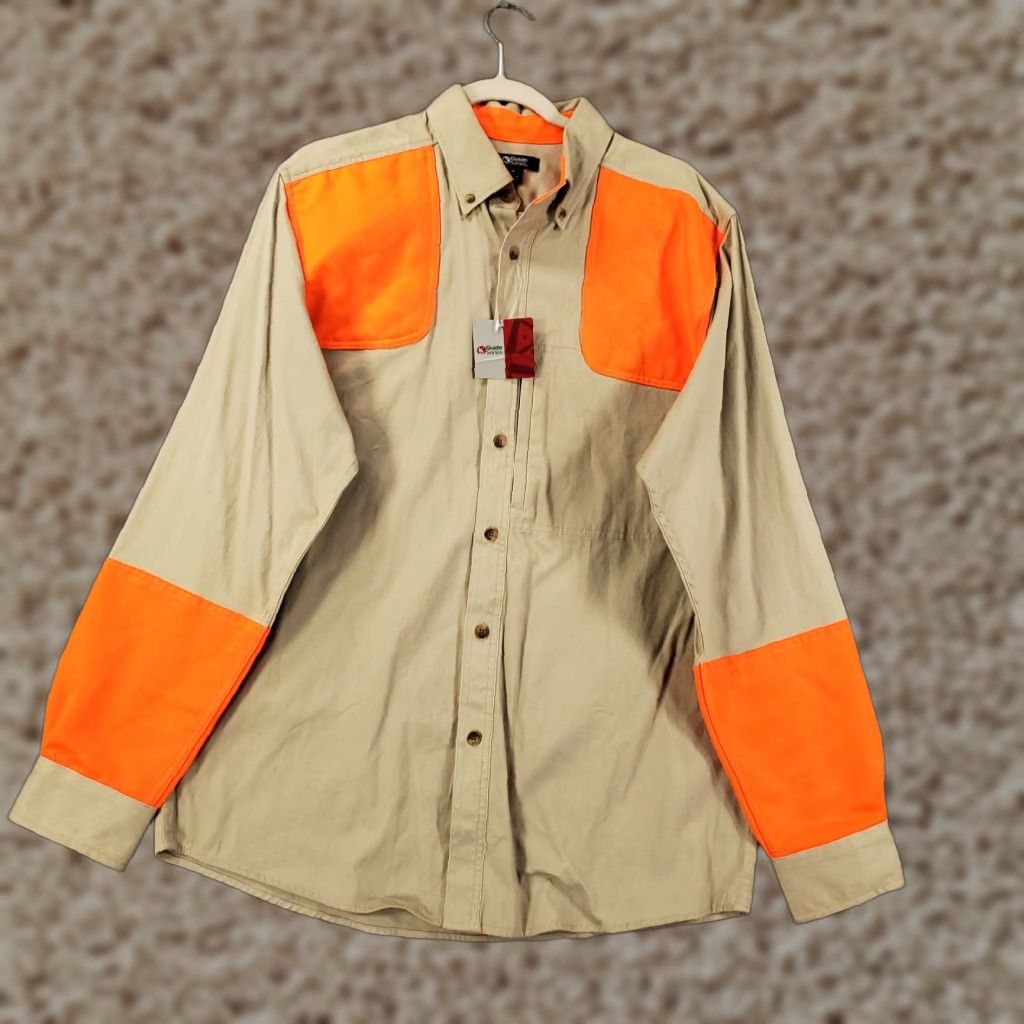 Hunter VINTAGE Gander Mountain Guide Series Shooting Shirt Men M Tan Beige Long Sleeve Button-Up Collared Padded Pockets 90s Mens Size US M / EU 48-50 / 2 - 1 Thumbnail