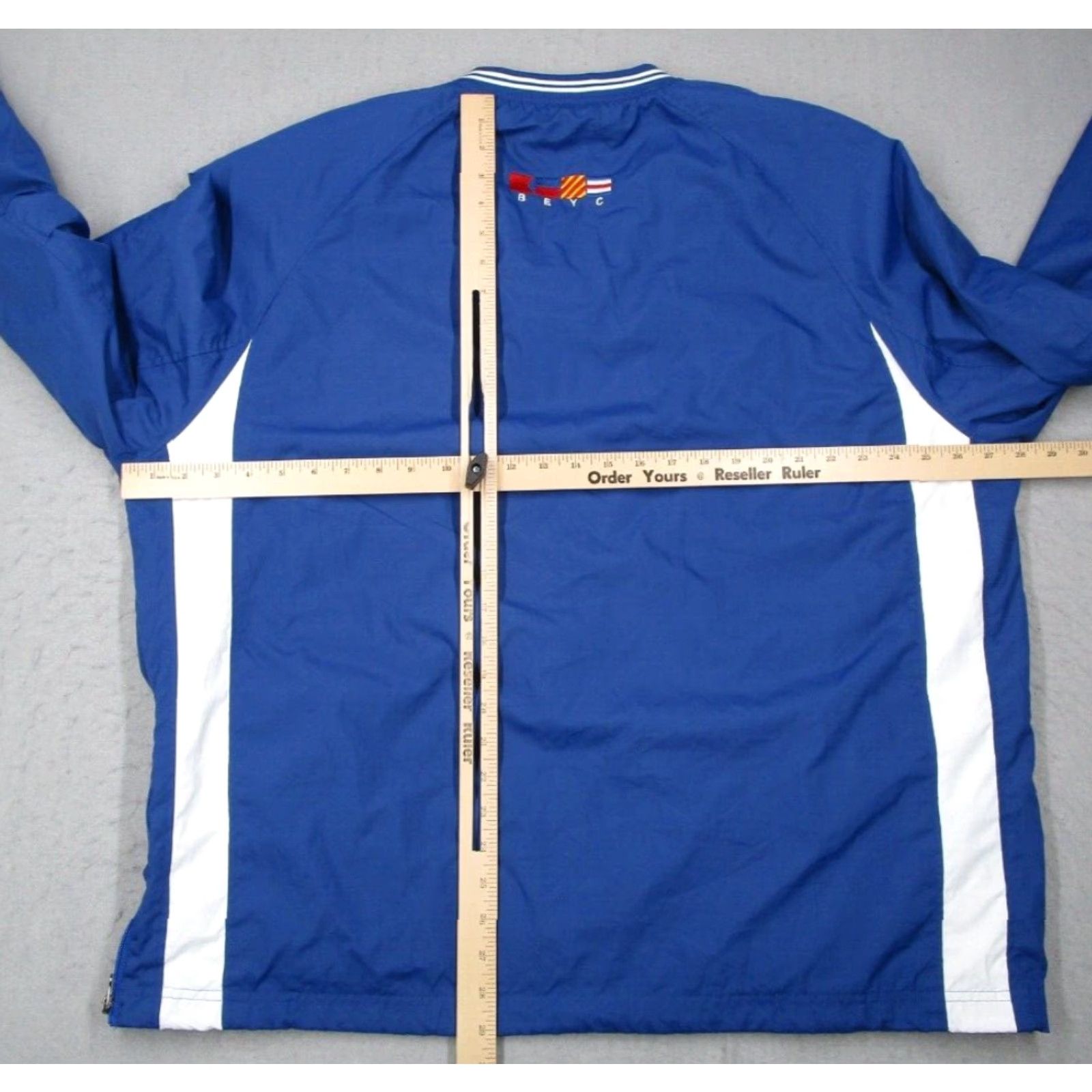 Vintage SPORT-TEK Mens Blue V Neck Pullover Windbreaker Jacket 2XL XXL Pockets Logo Bald Eagle Yacht Club Size US XXL / EU 58 / 5 - 7 Thumbnail